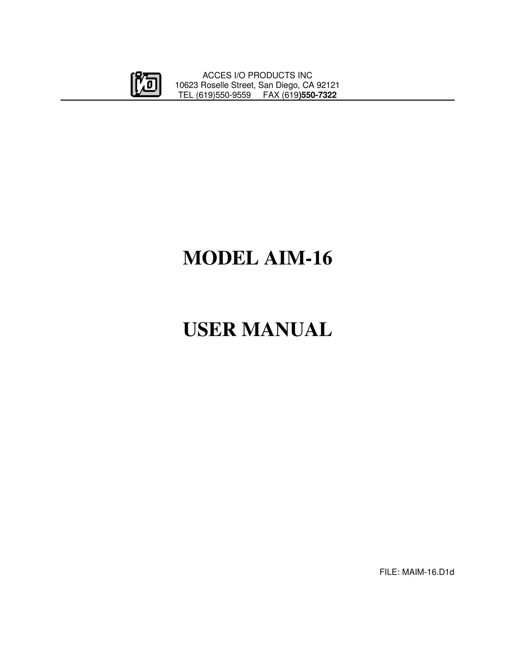 Access AIM-16 Personal Computer User Manual