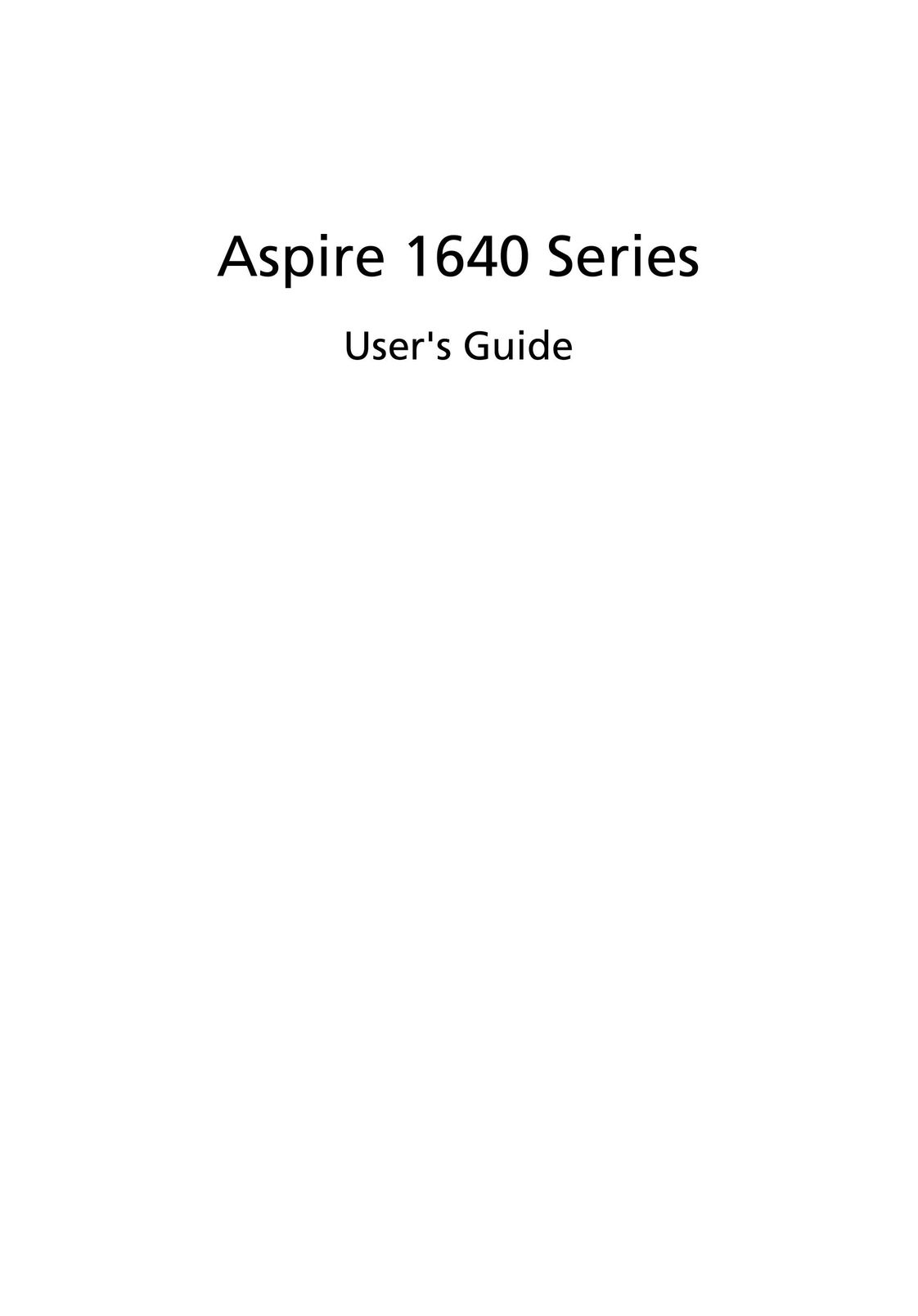 Acer 1640 Personal Computer User Manual