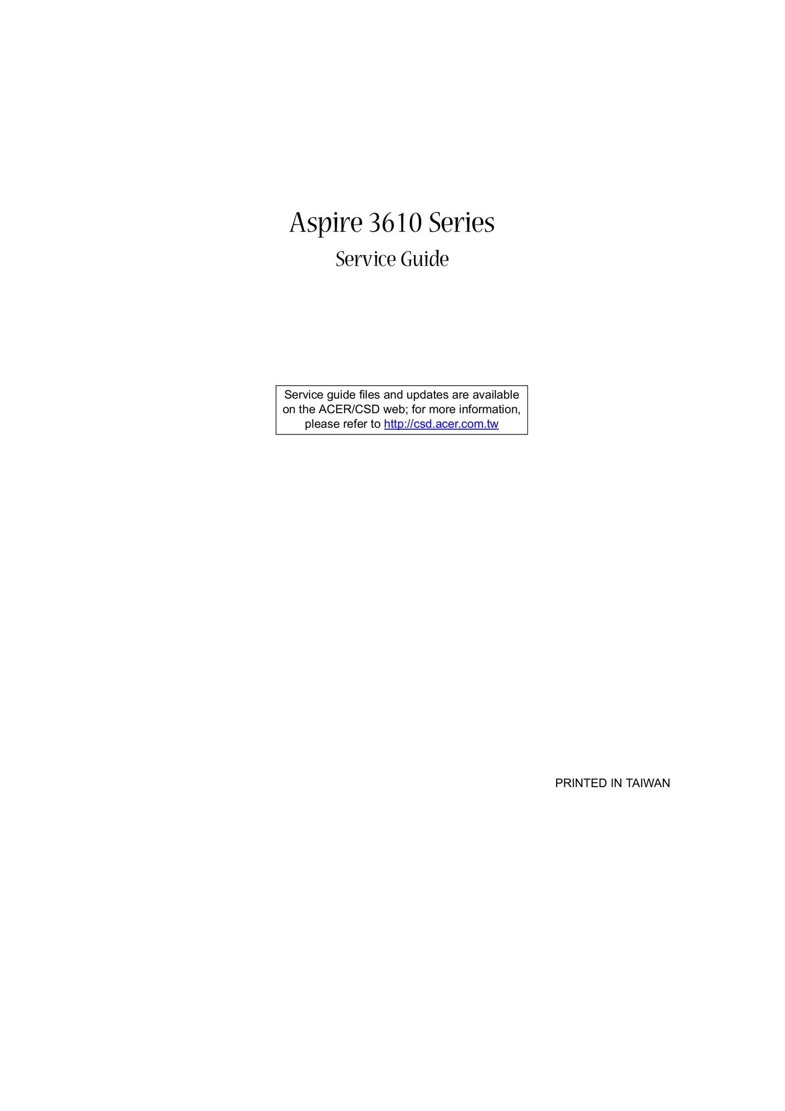 Acer 3610 Personal Computer User Manual