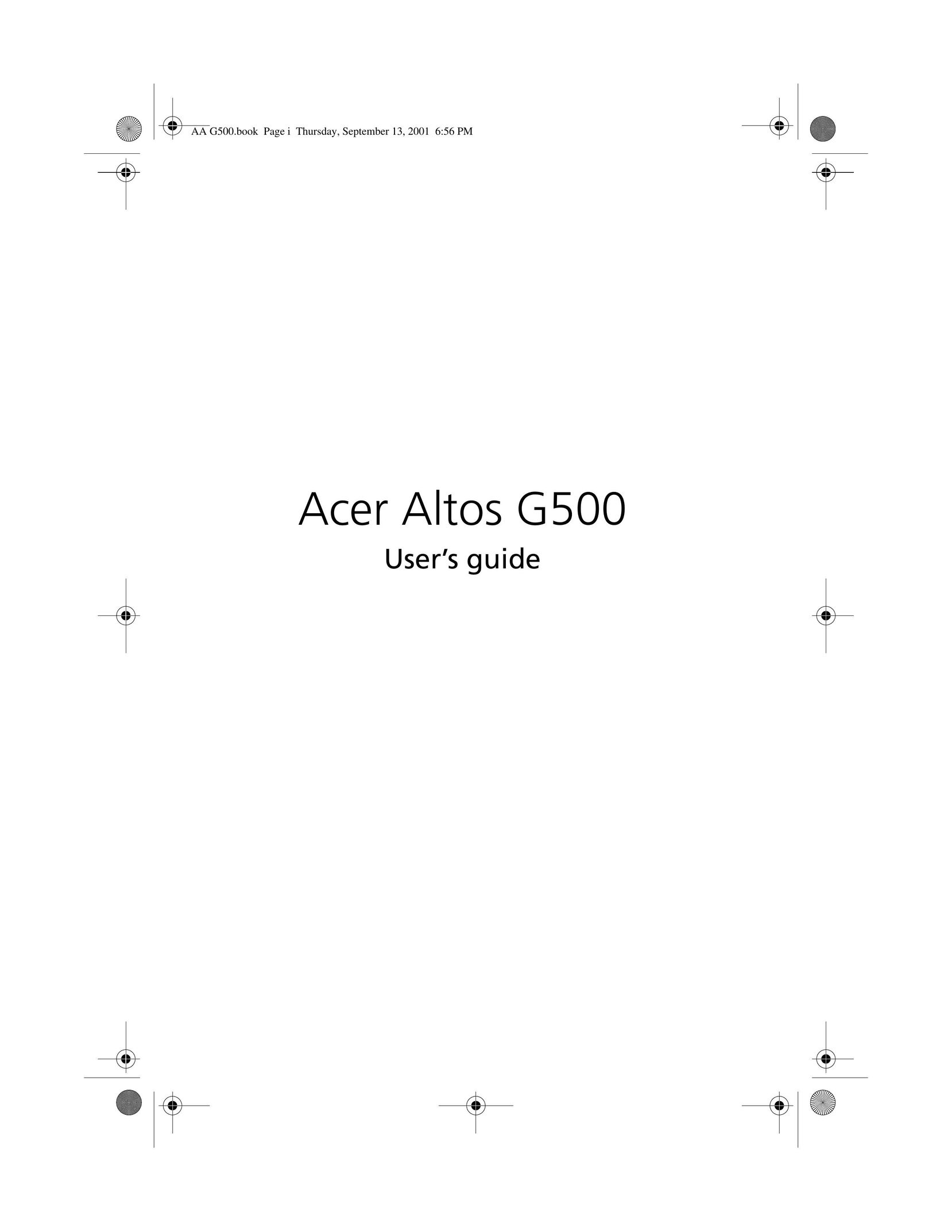 Acer Altos G500 Personal Computer User Manual