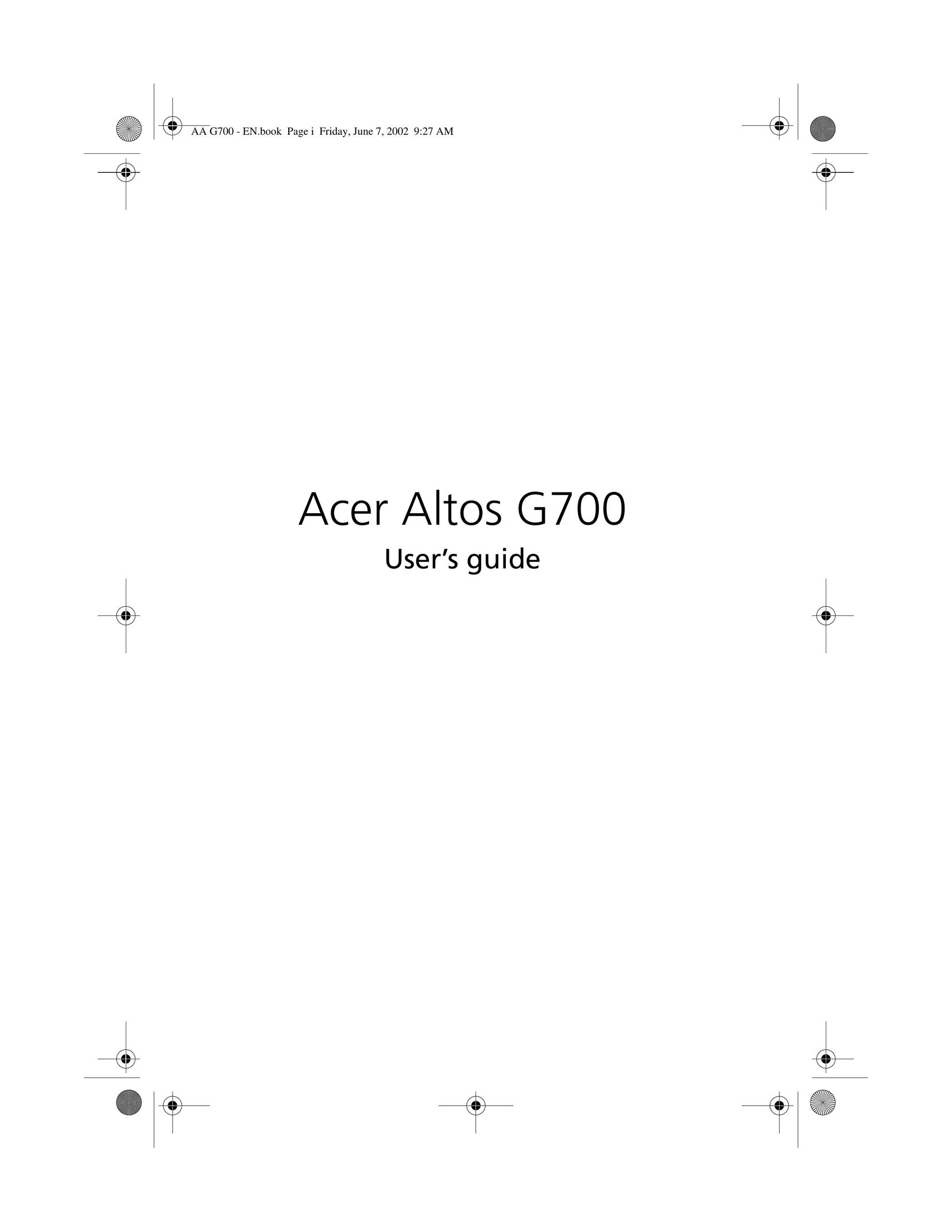 Acer Altos G700 Personal Computer User Manual