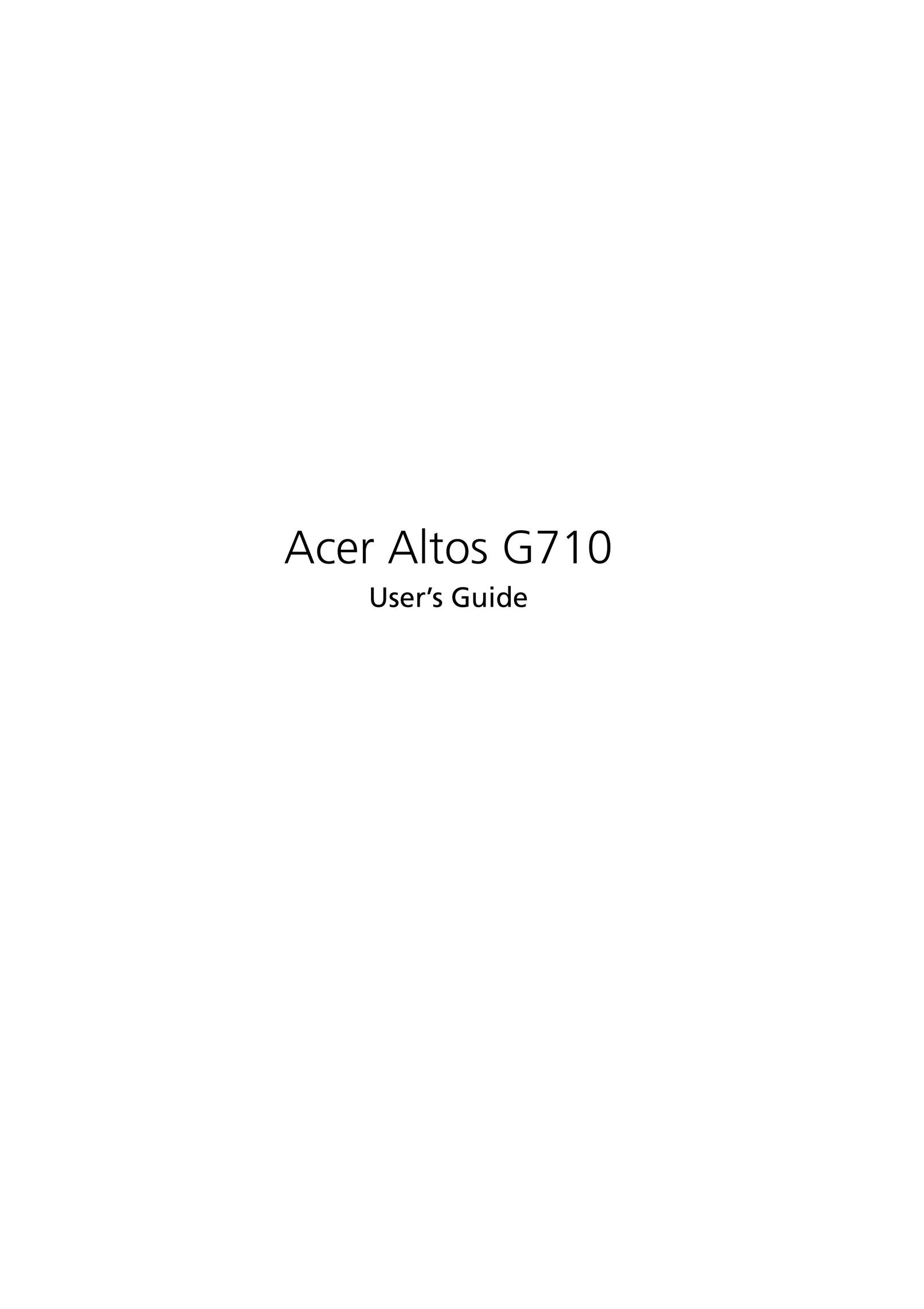 Acer Altos G710 Personal Computer User Manual