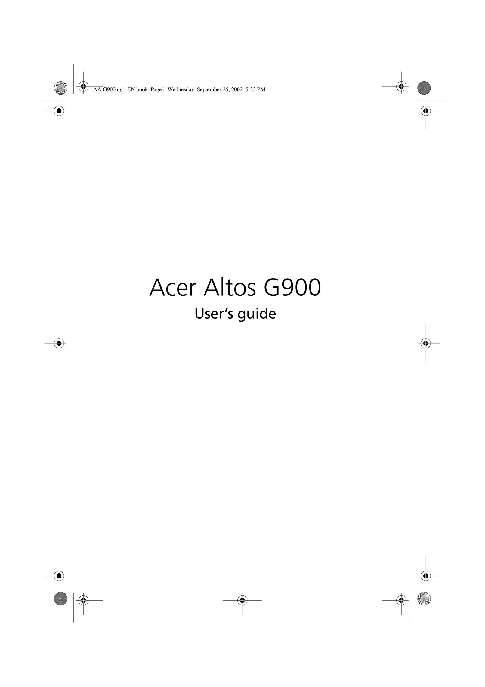 Acer Altos G900 Personal Computer User Manual