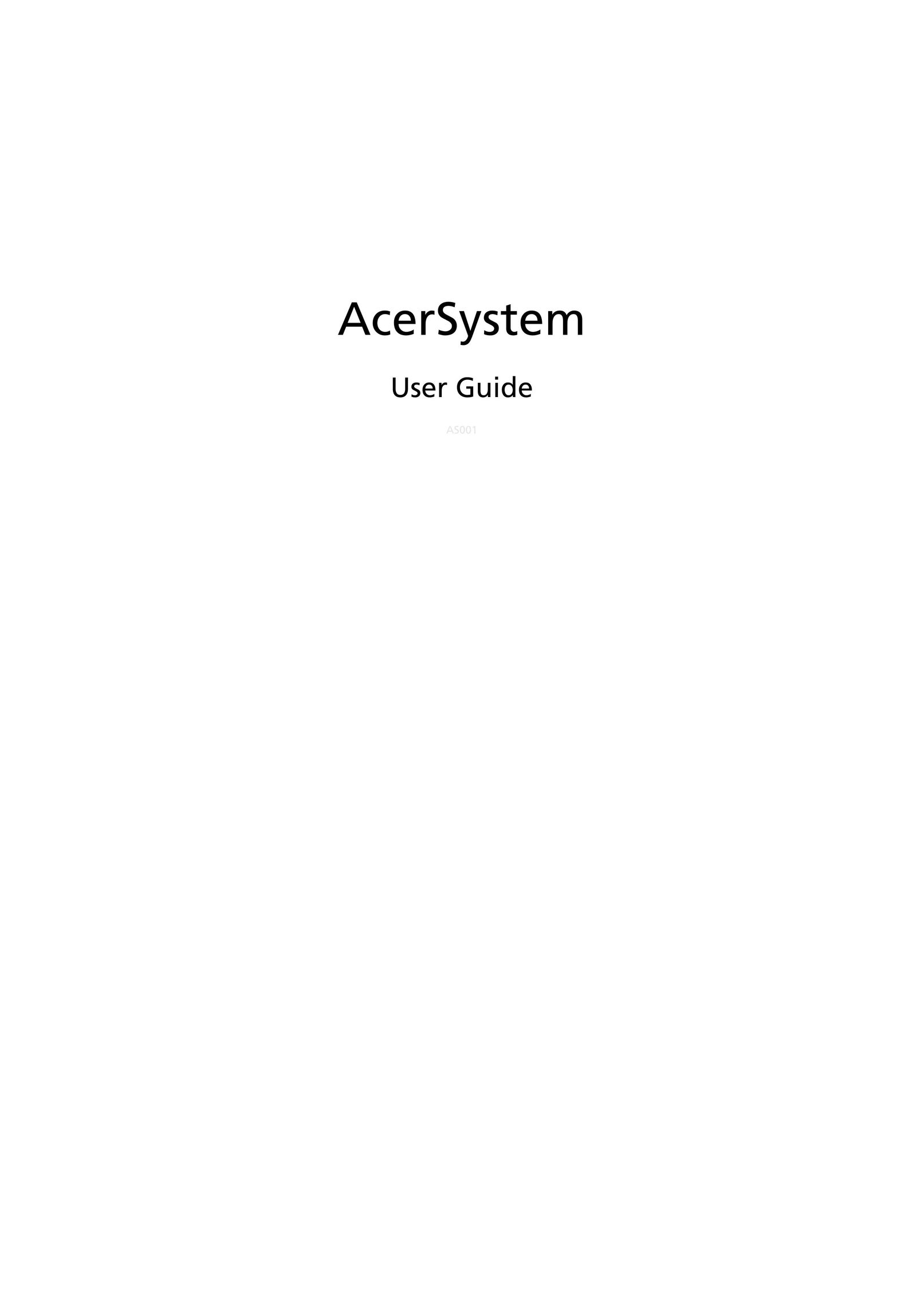 Acer AS001 Personal Computer User Manual