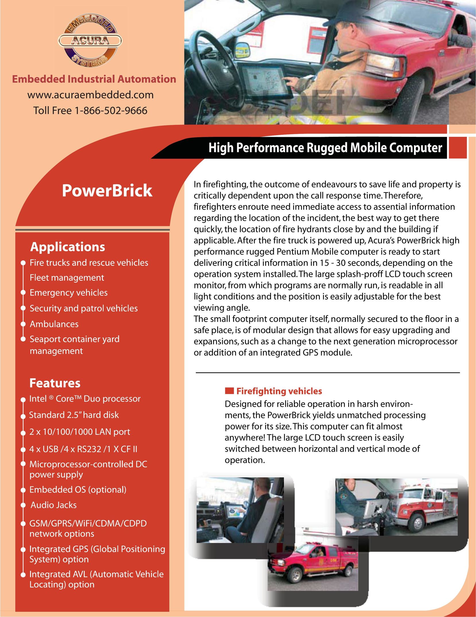 Acura Embedded High Performance Rugged Mobile Computer Personal Computer User Manual