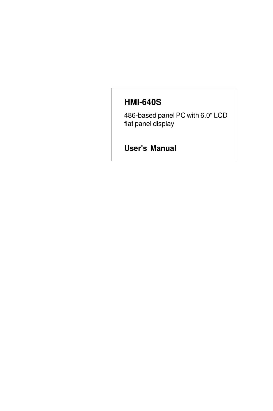 Advantech HMI-640S Personal Computer User Manual