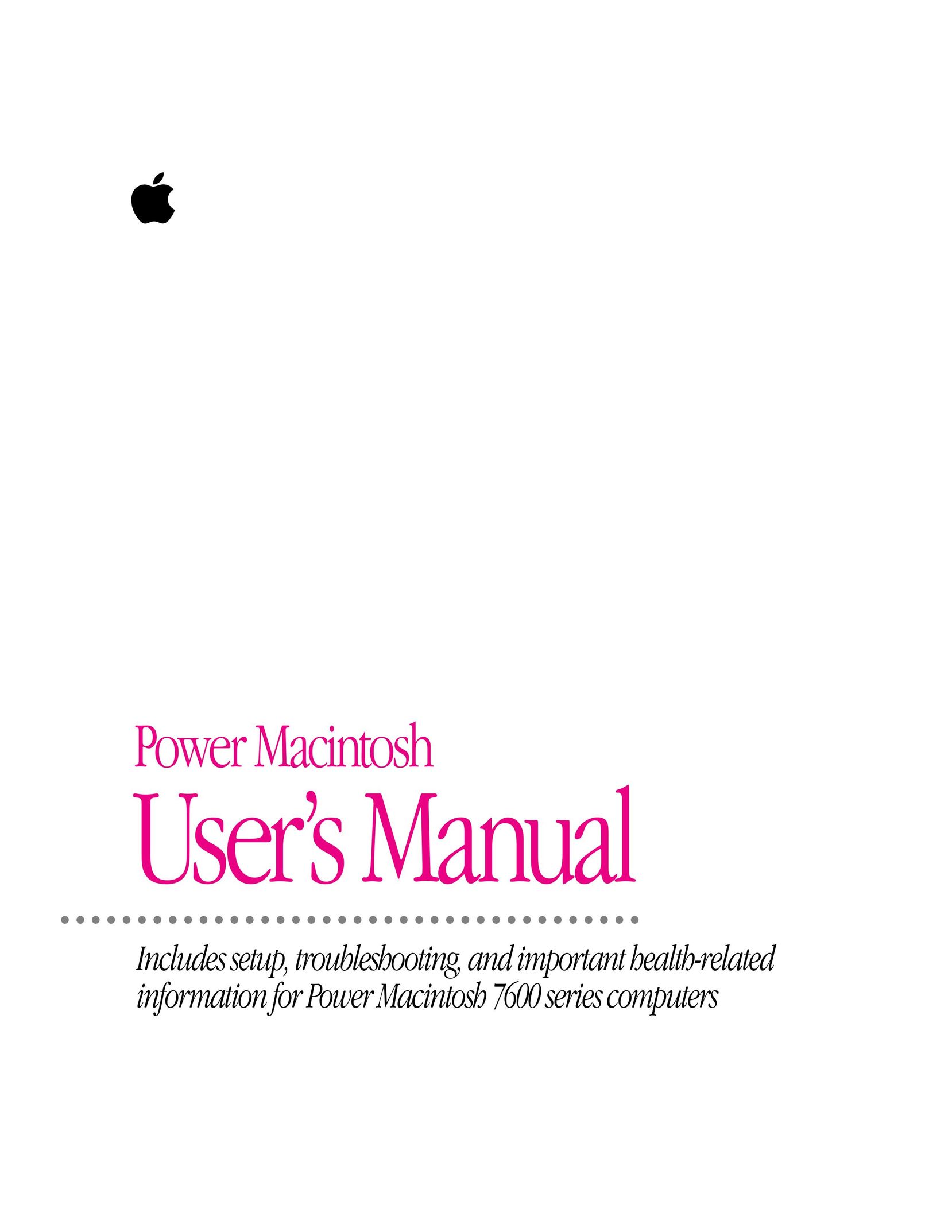Apple 120 Series Personal Computer User Manual