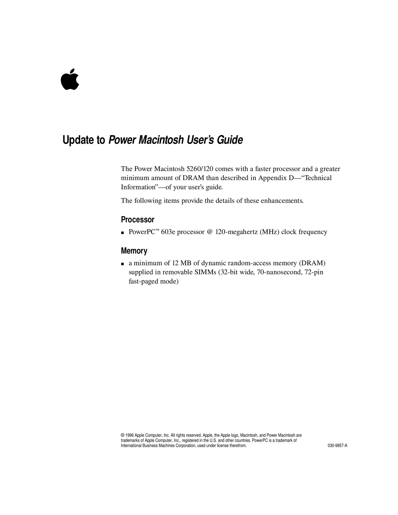 Apple 5260/120 Series Personal Computer User Manual