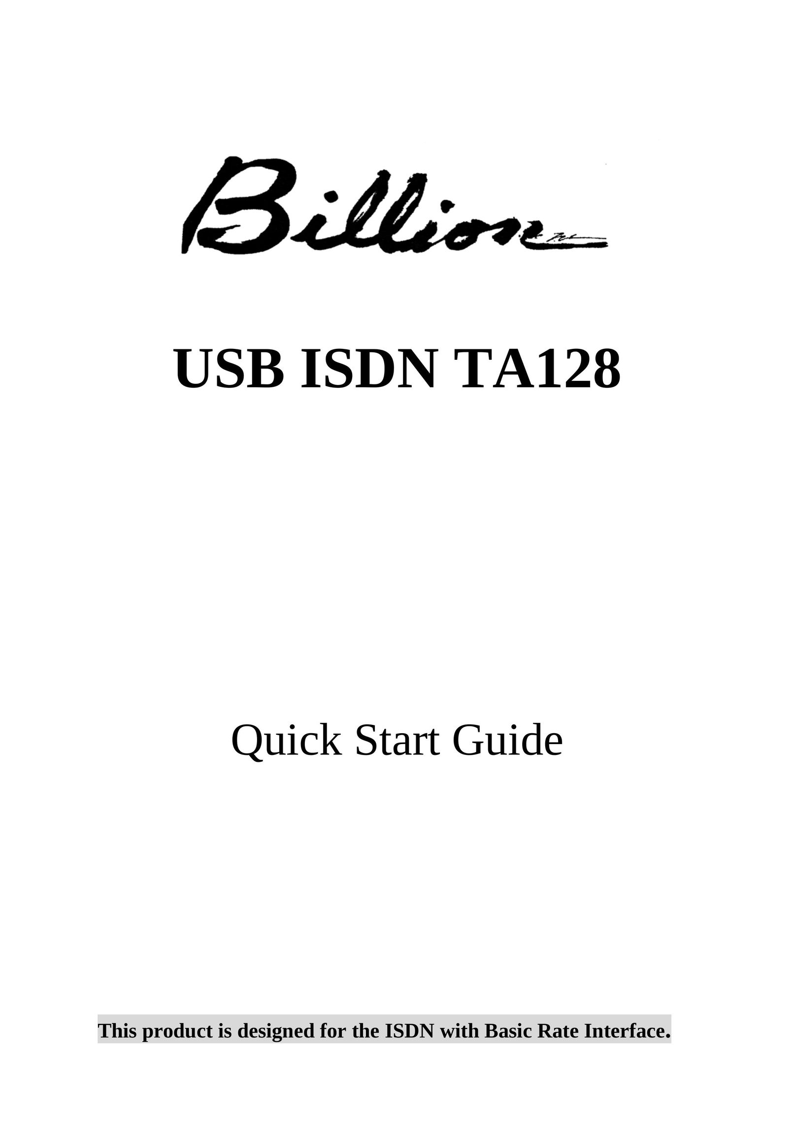 Billion Electric Company USBTAQG Personal Computer User Manual