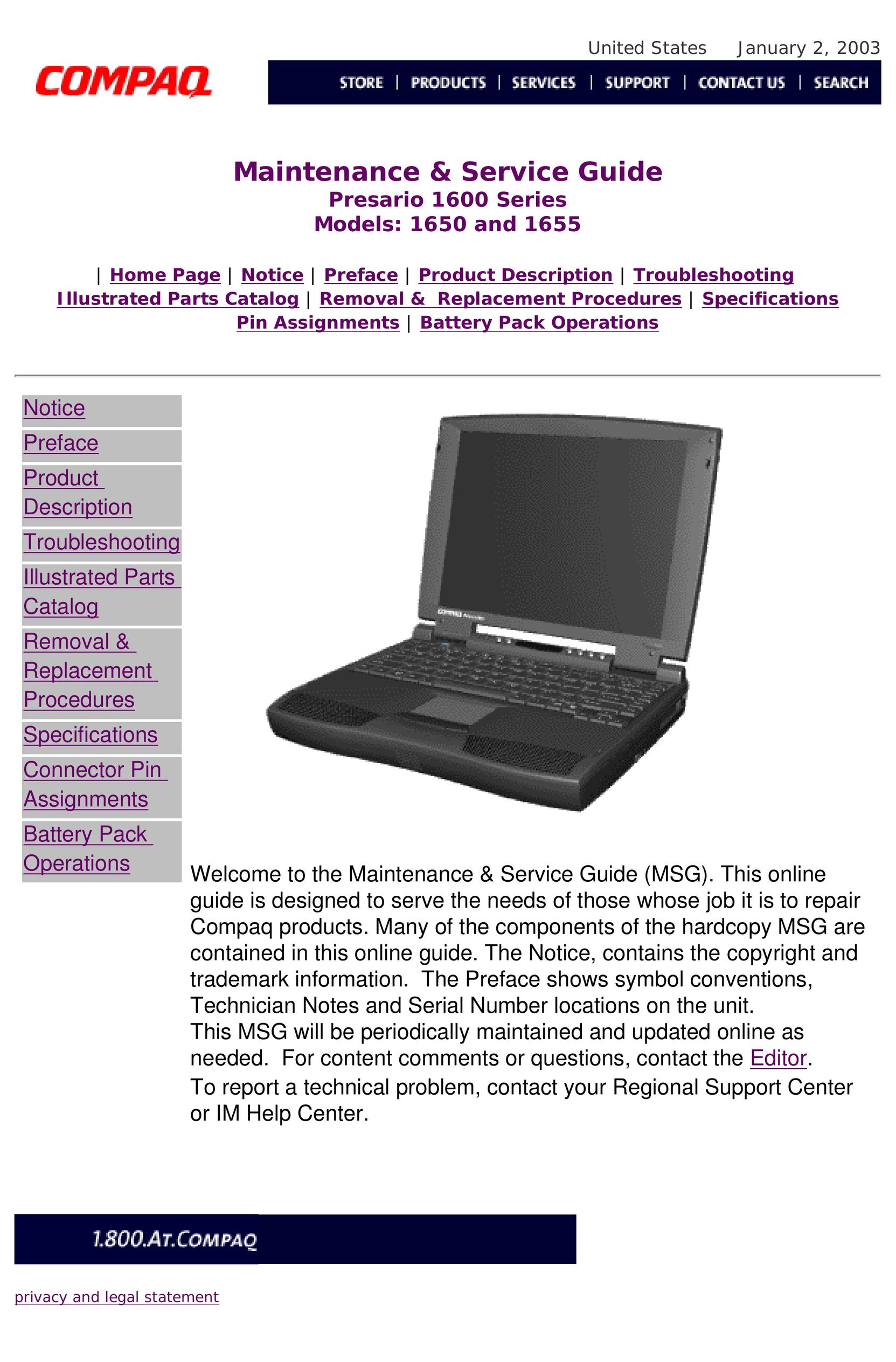 Compaq 1655 Personal Computer User Manual