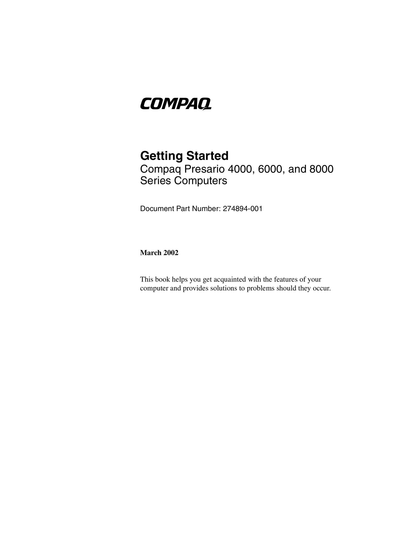 Compaq 4000 Personal Computer User Manual