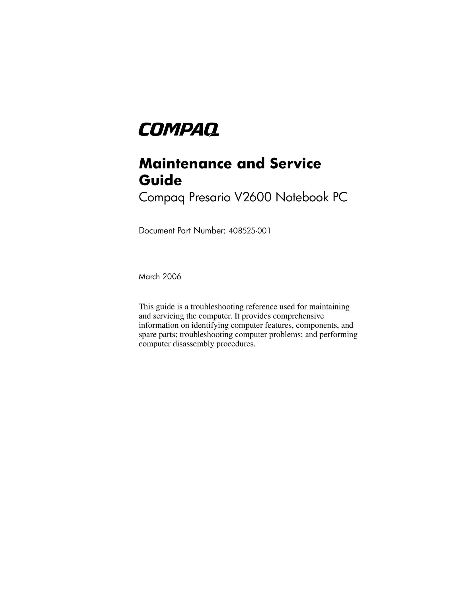 Compaq 408525-001 Personal Computer User Manual
