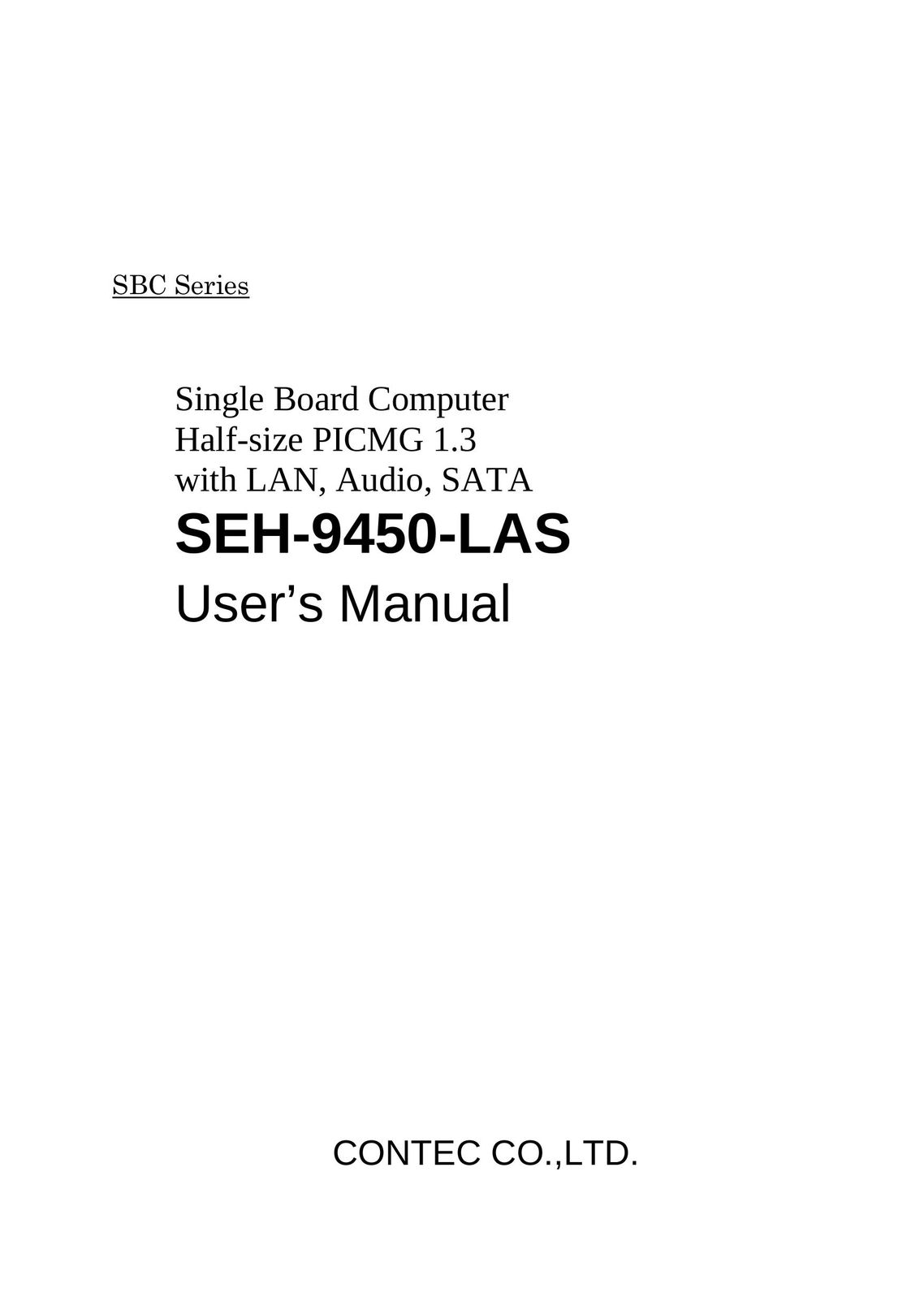 Contec SEH-9450-LAS Personal Computer User Manual