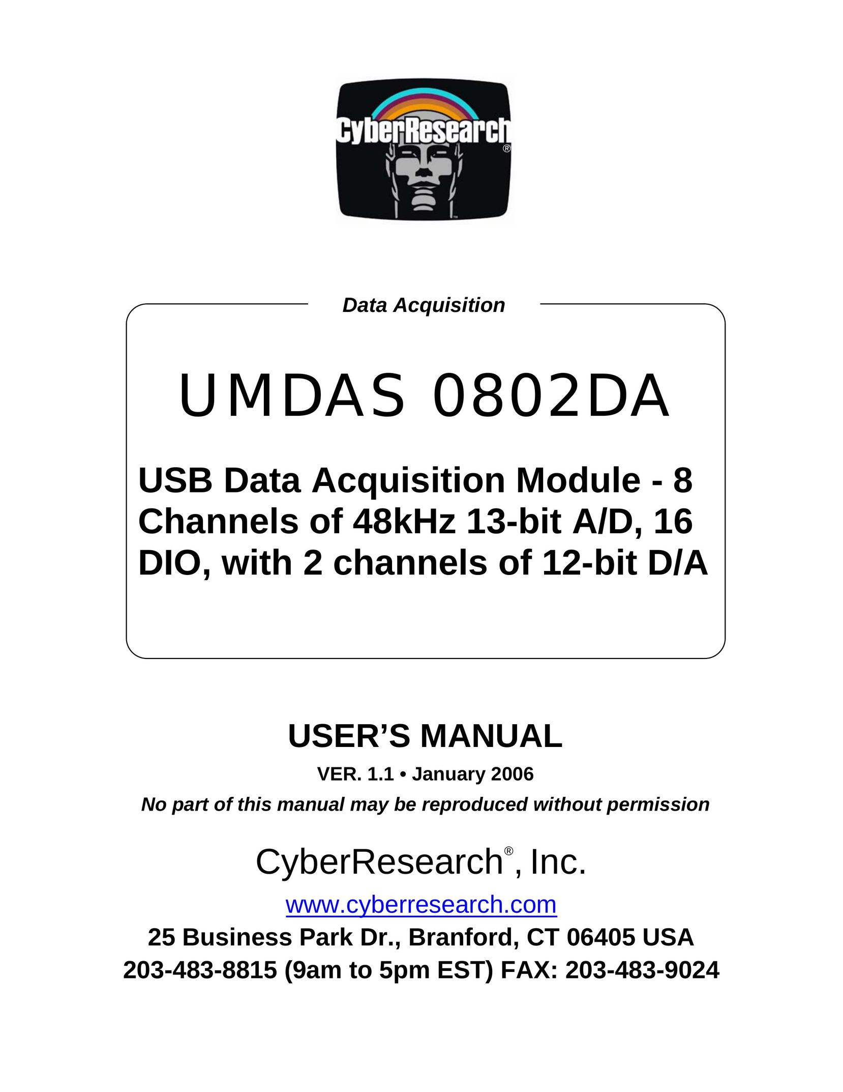 CyberResearch UMDAS 0802DA Personal Computer User Manual