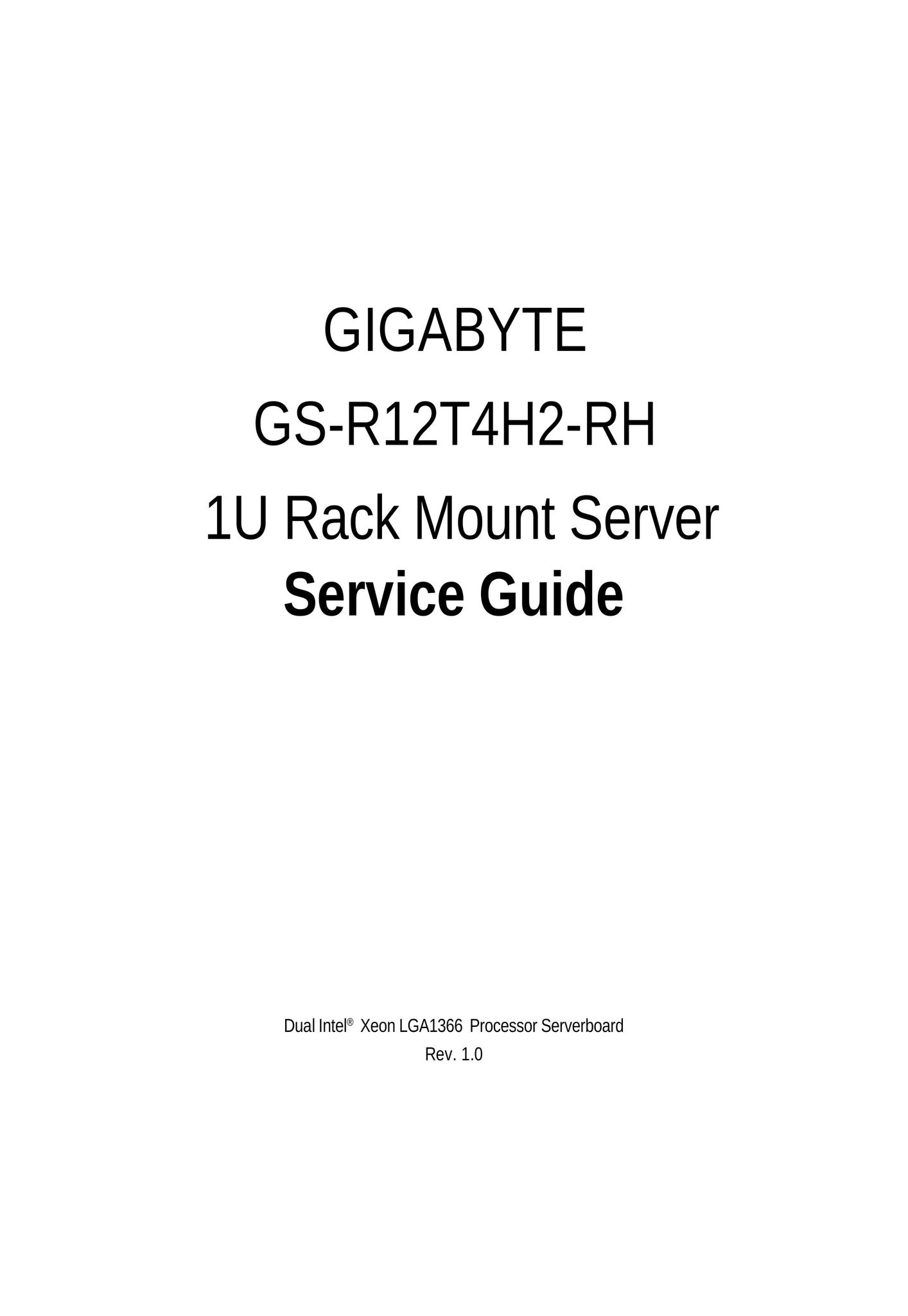 Gigabyte GS-R12T4H2-RH Personal Computer User Manual