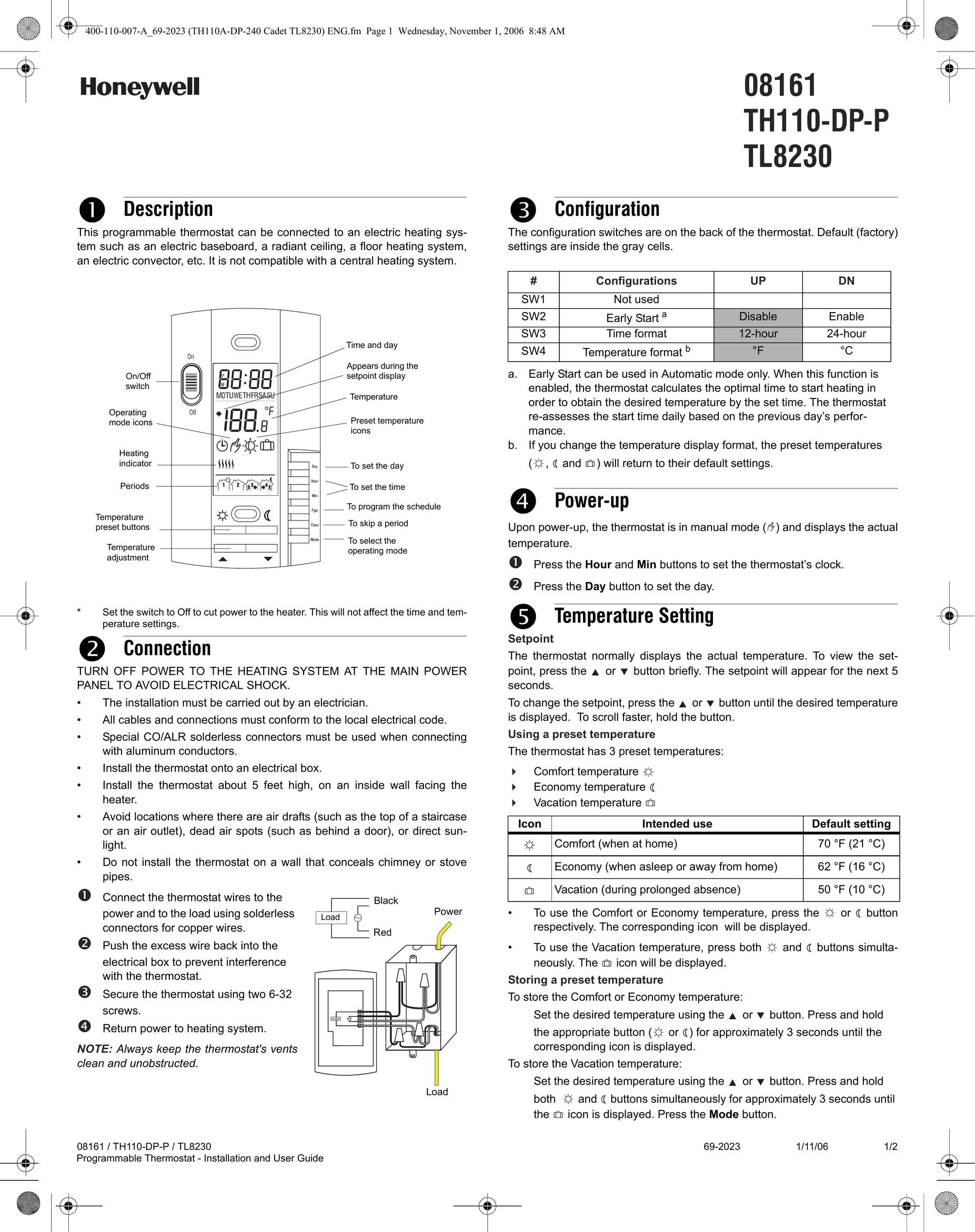Honeywell TH110-DP-P Personal Computer User Manual