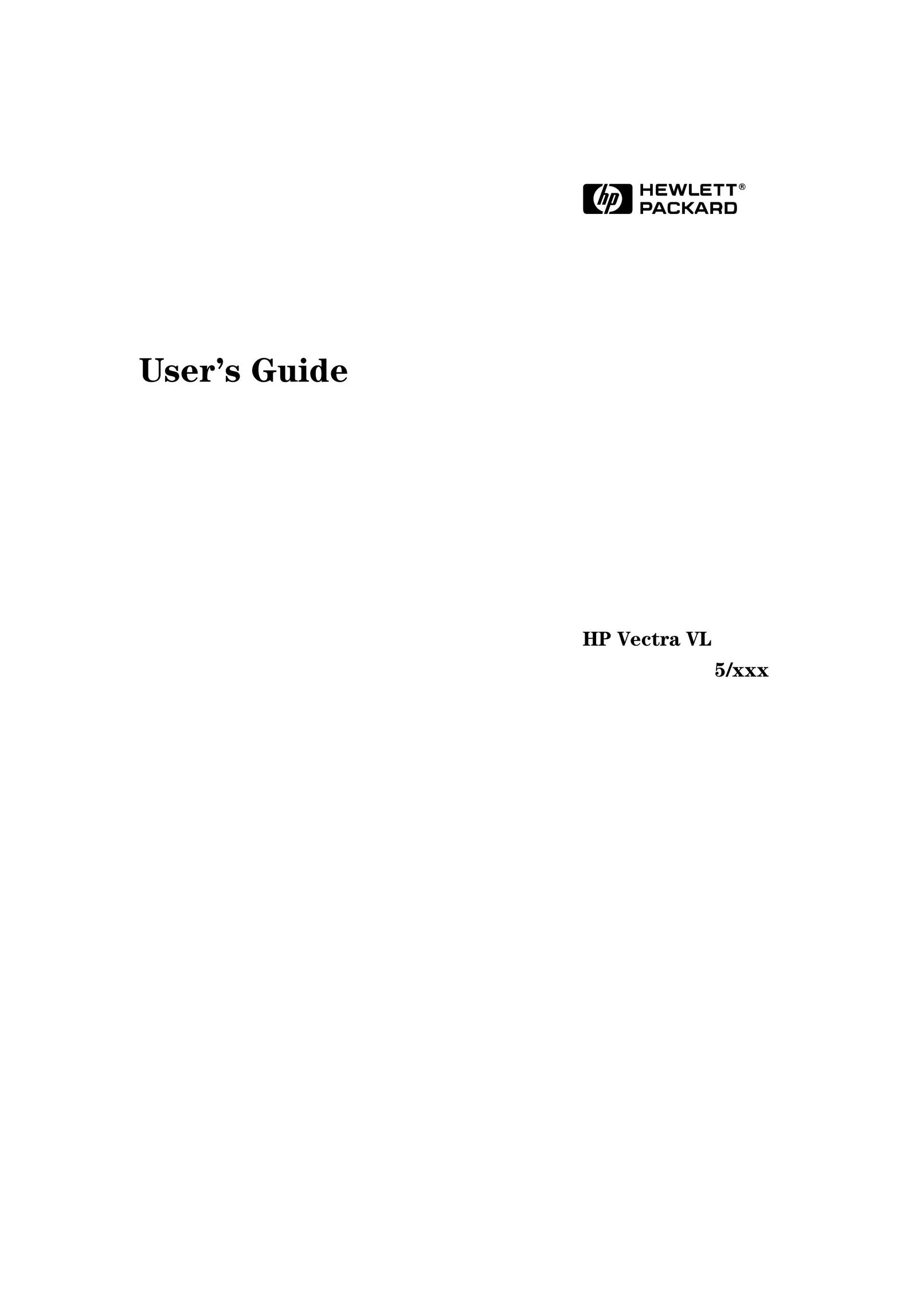 HP (Hewlett-Packard) 5/xxx Personal Computer User Manual