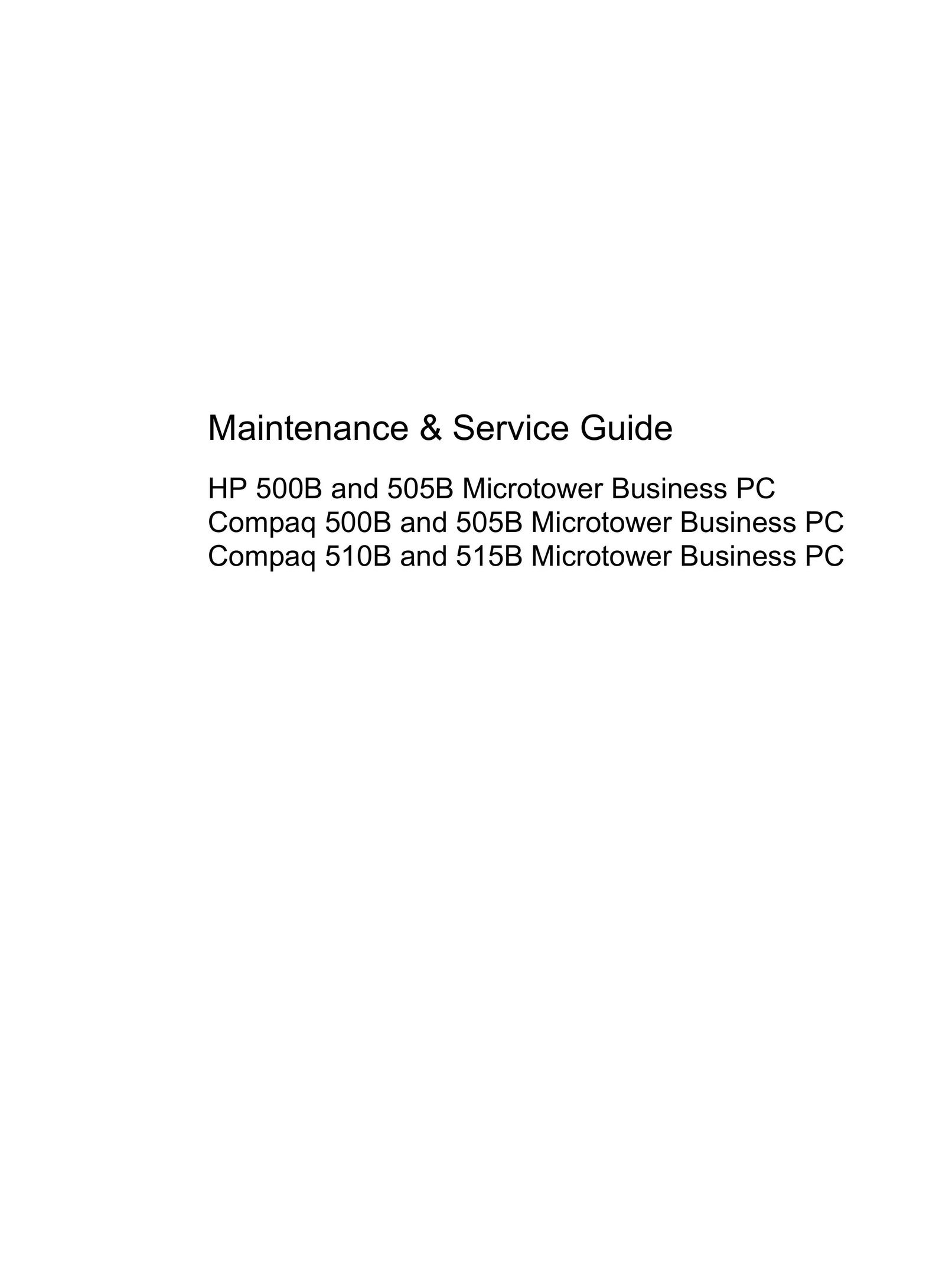 HP (Hewlett-Packard) 505B Personal Computer User Manual