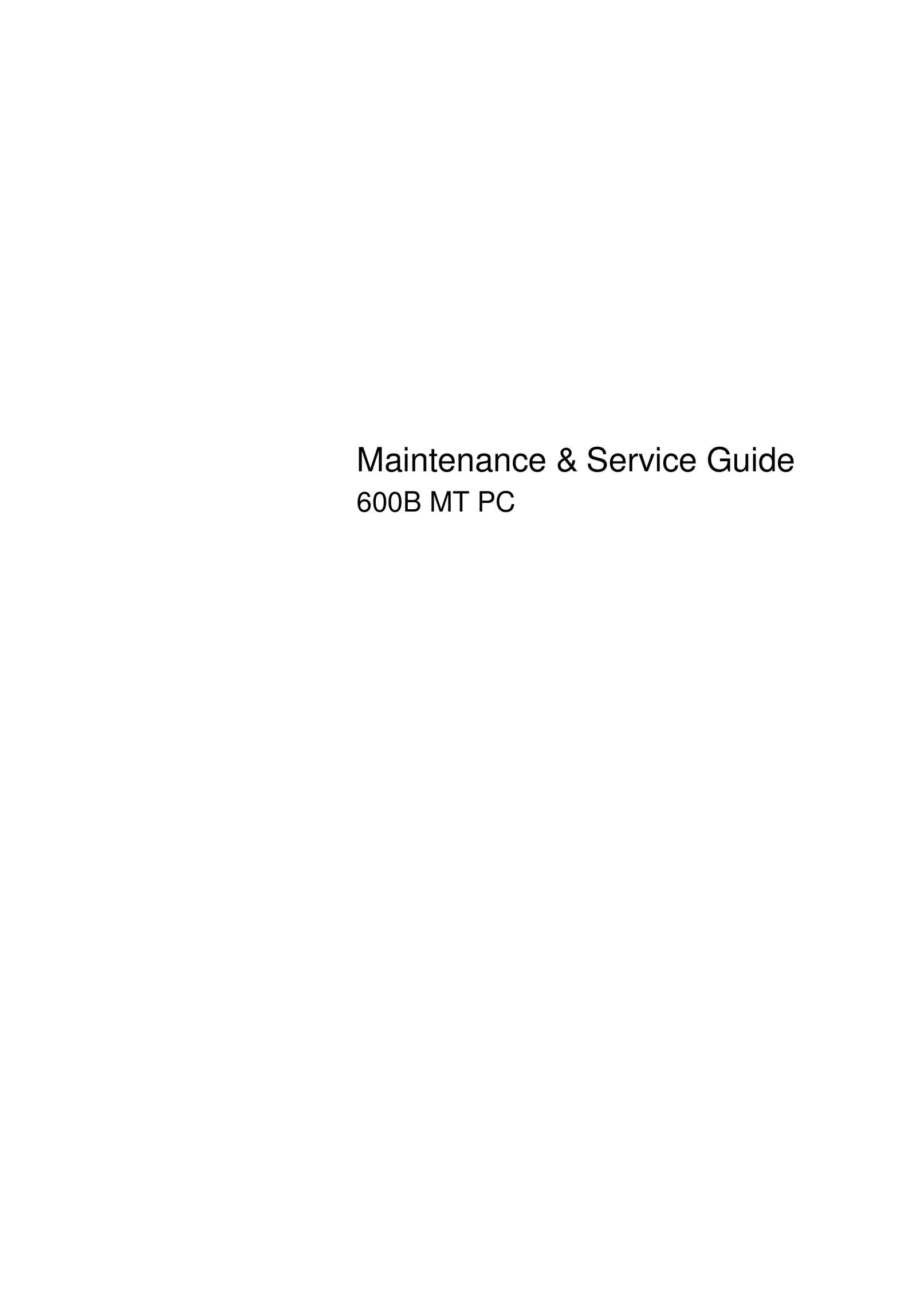 HP (Hewlett-Packard) 600B MT PC Personal Computer User Manual