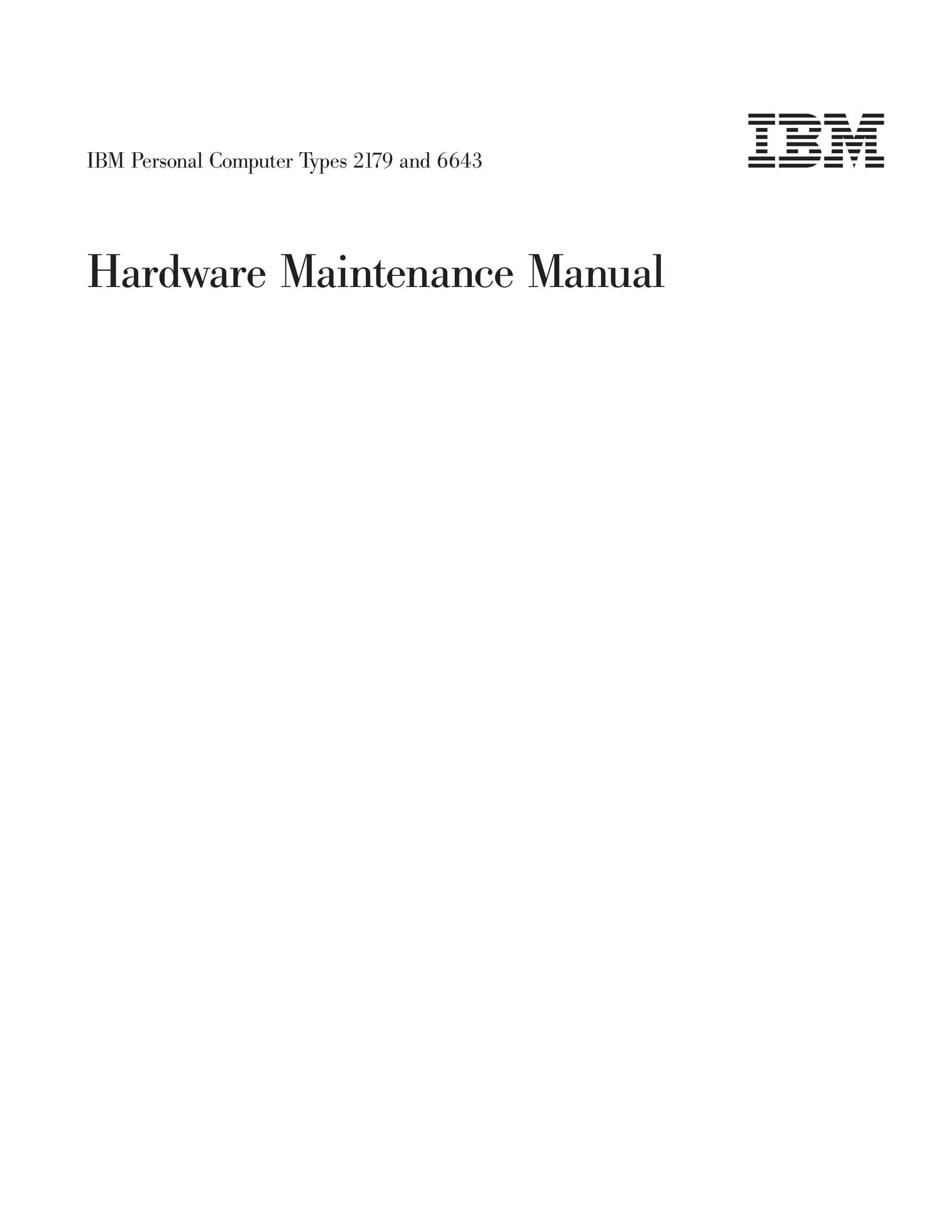 IBM 2179 Personal Computer User Manual