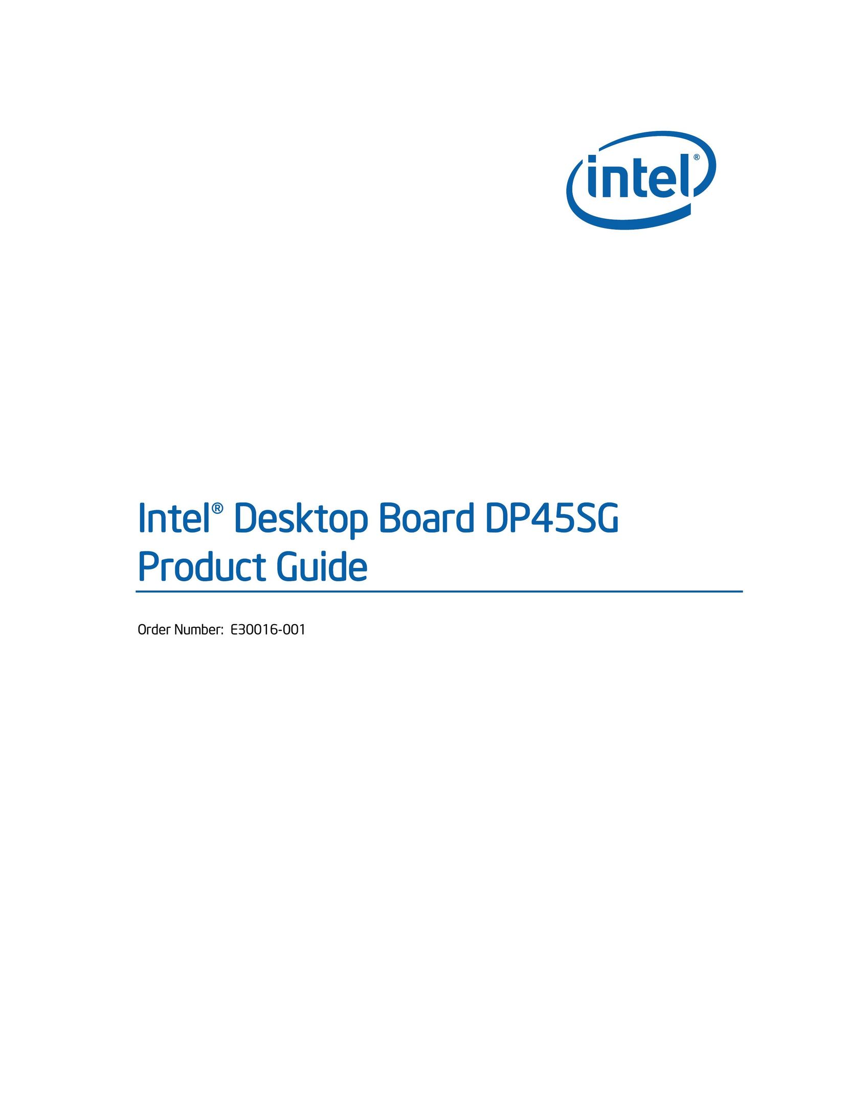 Intel DP45SG Personal Computer User Manual