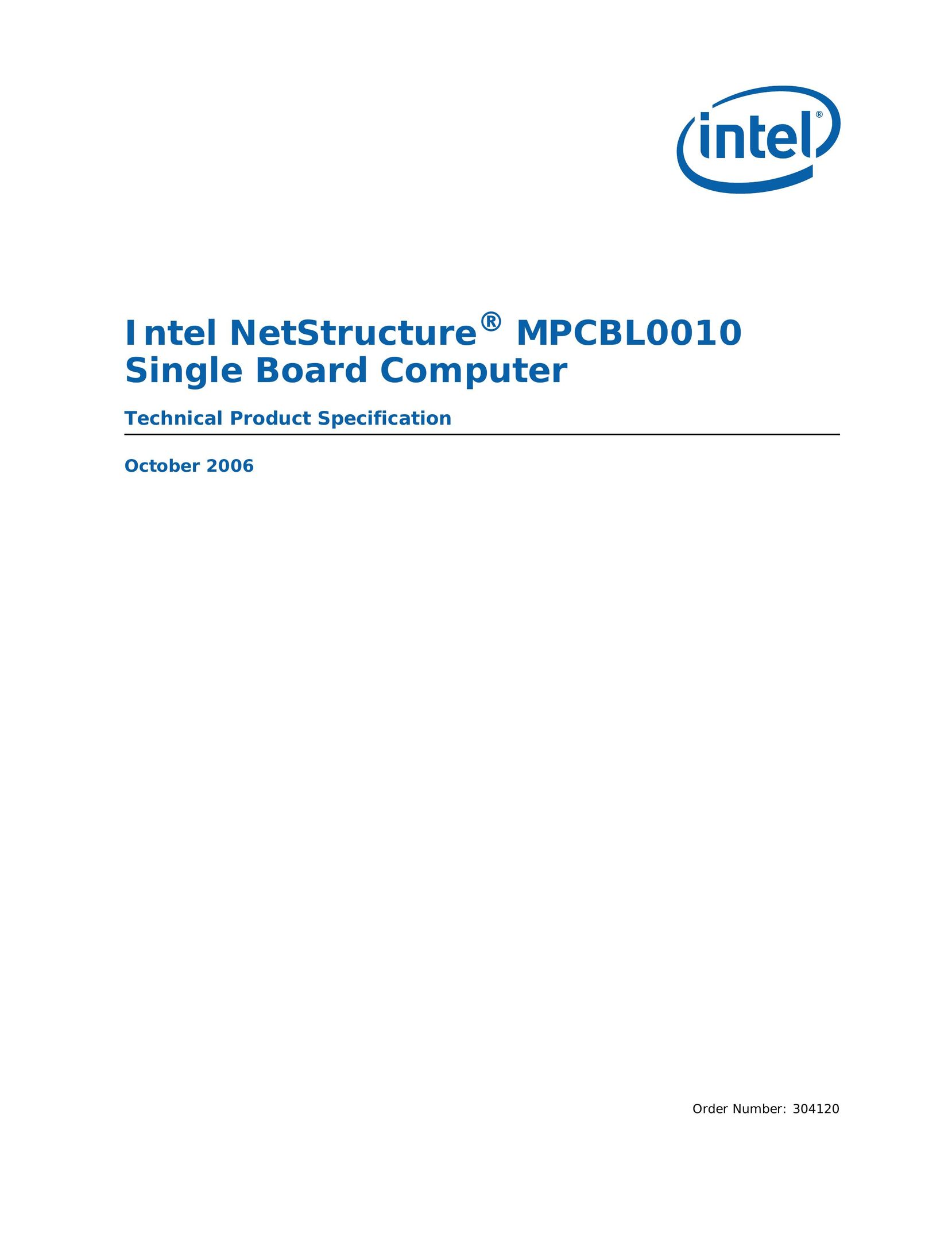 Intel Intel NetStructure Single Board Computer Personal Computer User Manual