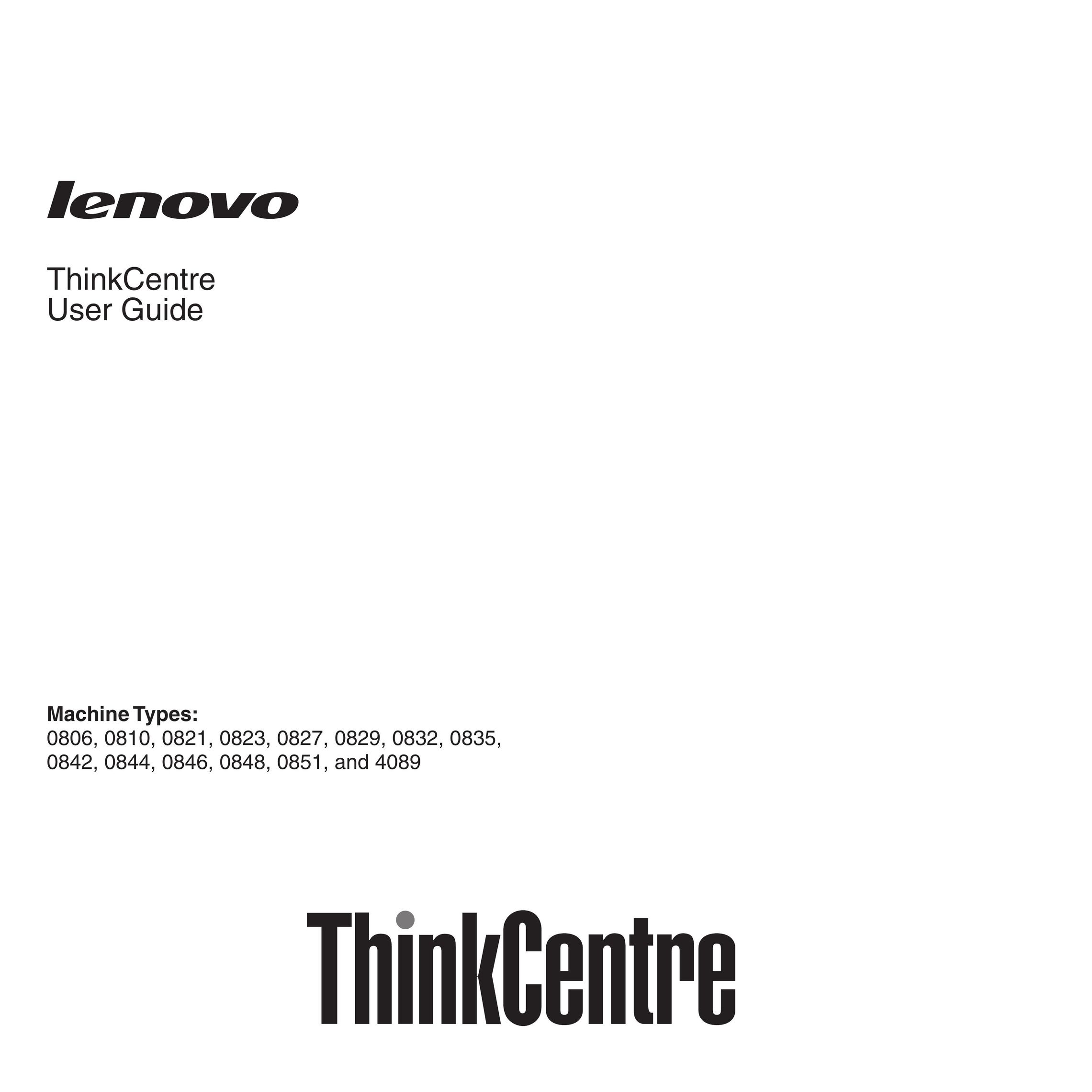 Lenovo 0806E1U Personal Computer User Manual