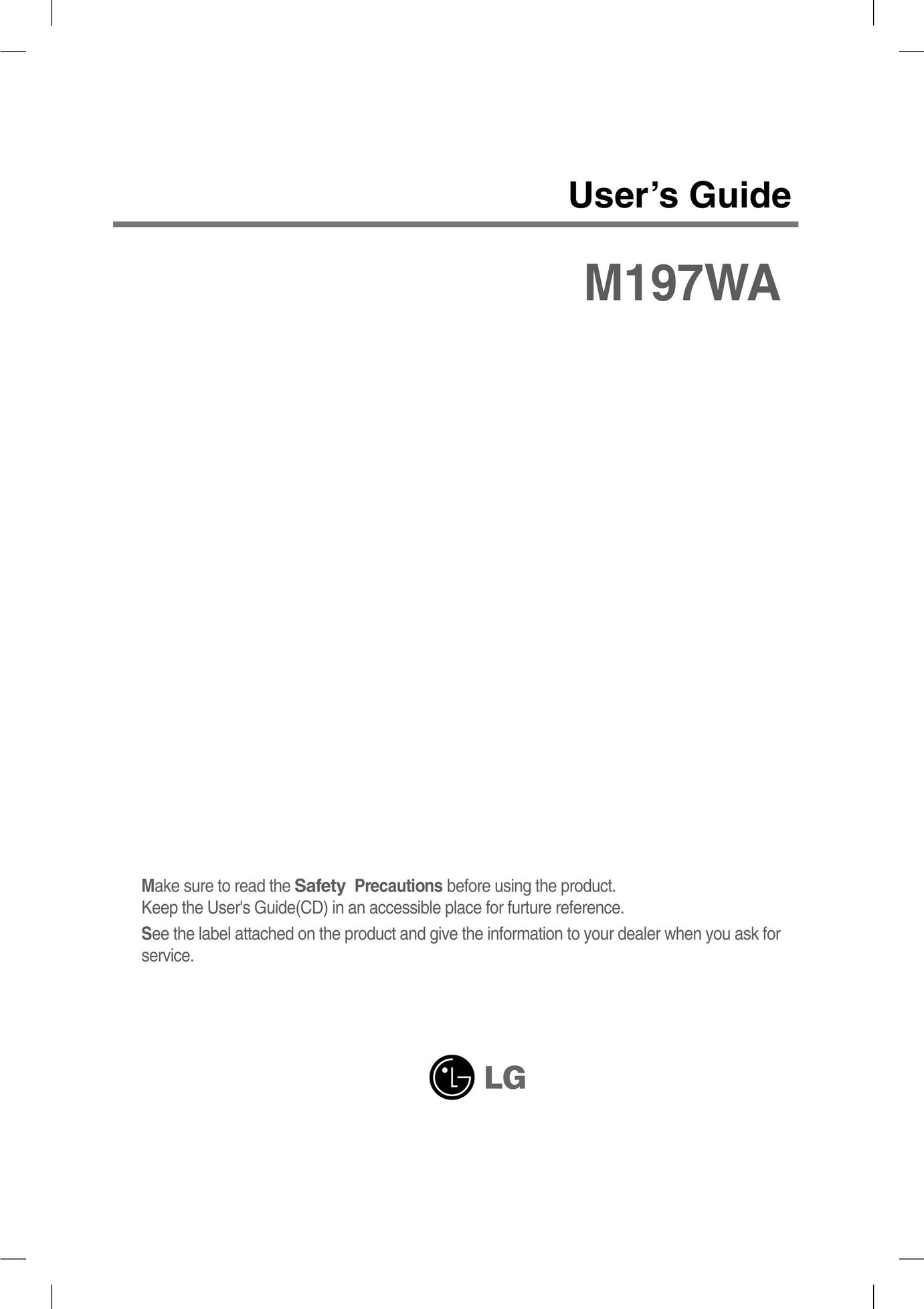 LG Electronics M197WA Personal Computer User Manual