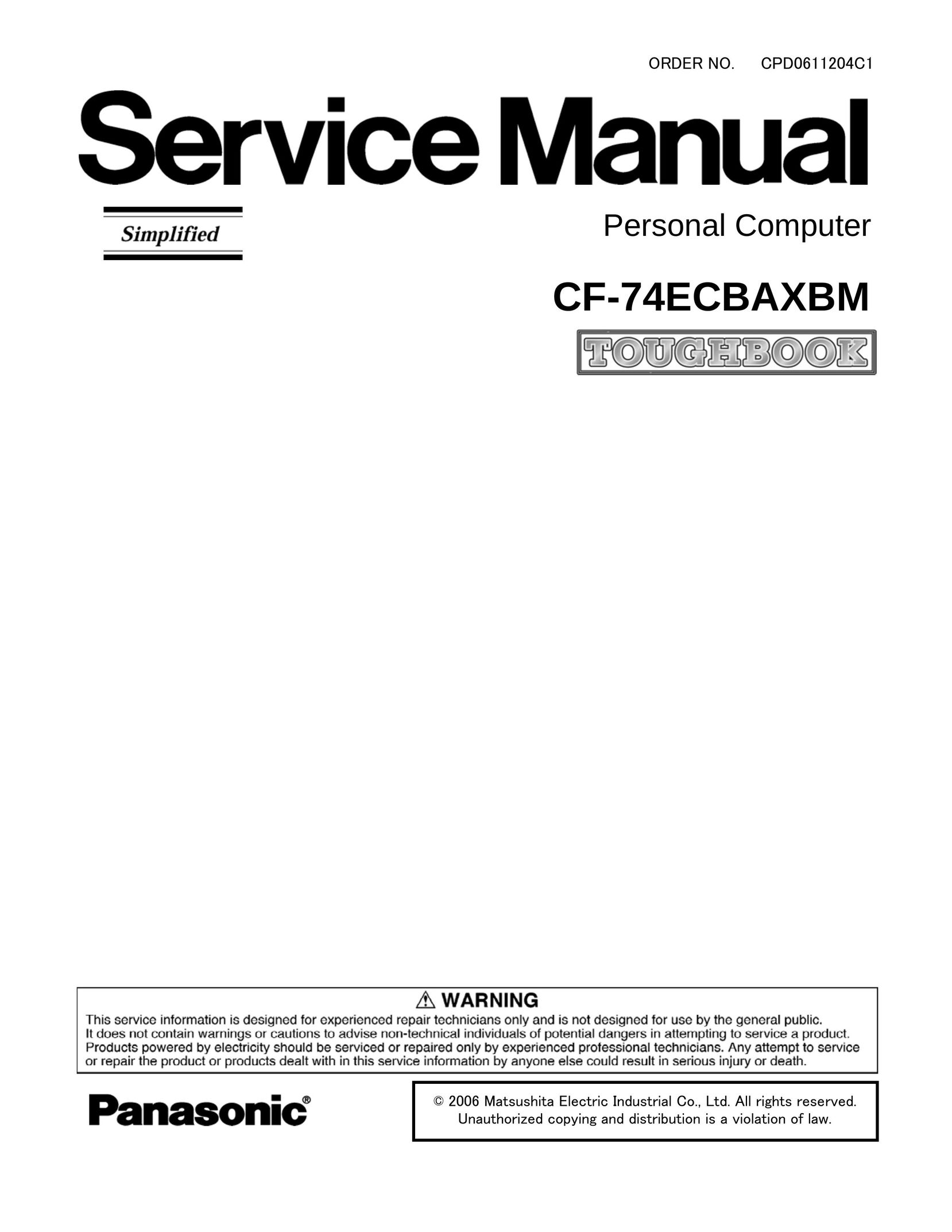 Matsushita CF-74ECBAXBM Personal Computer User Manual