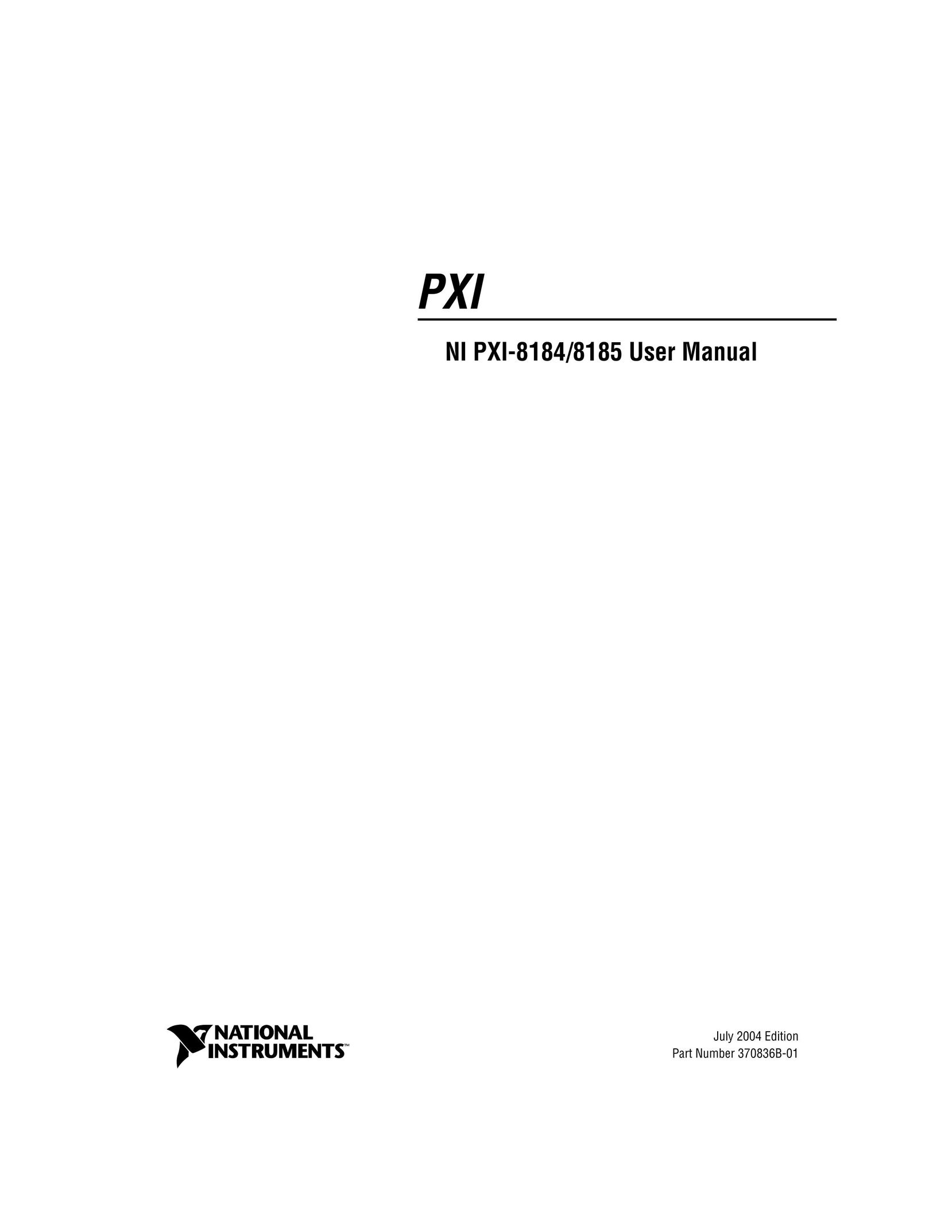 National Instruments PXI-8184 Personal Computer User Manual