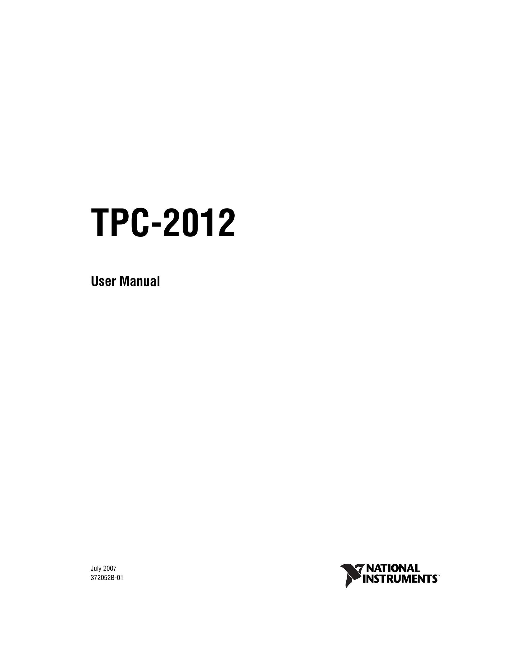 National Instruments TPC-2012 Personal Computer User Manual