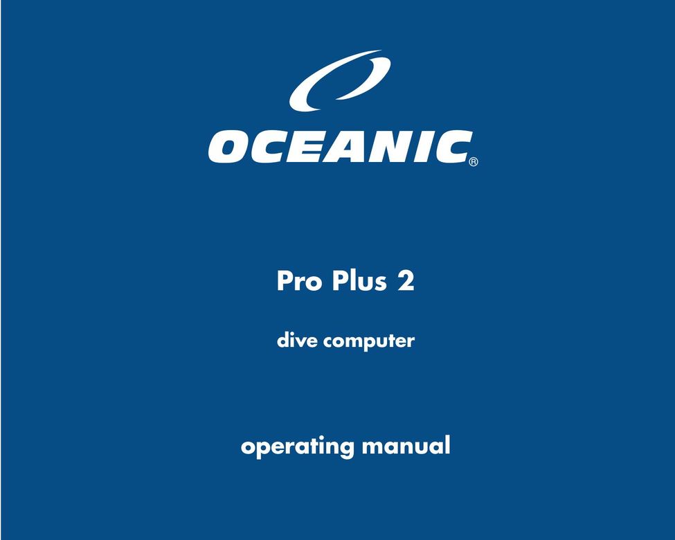 Oceanic Pro Plus 2 Personal Computer User Manual