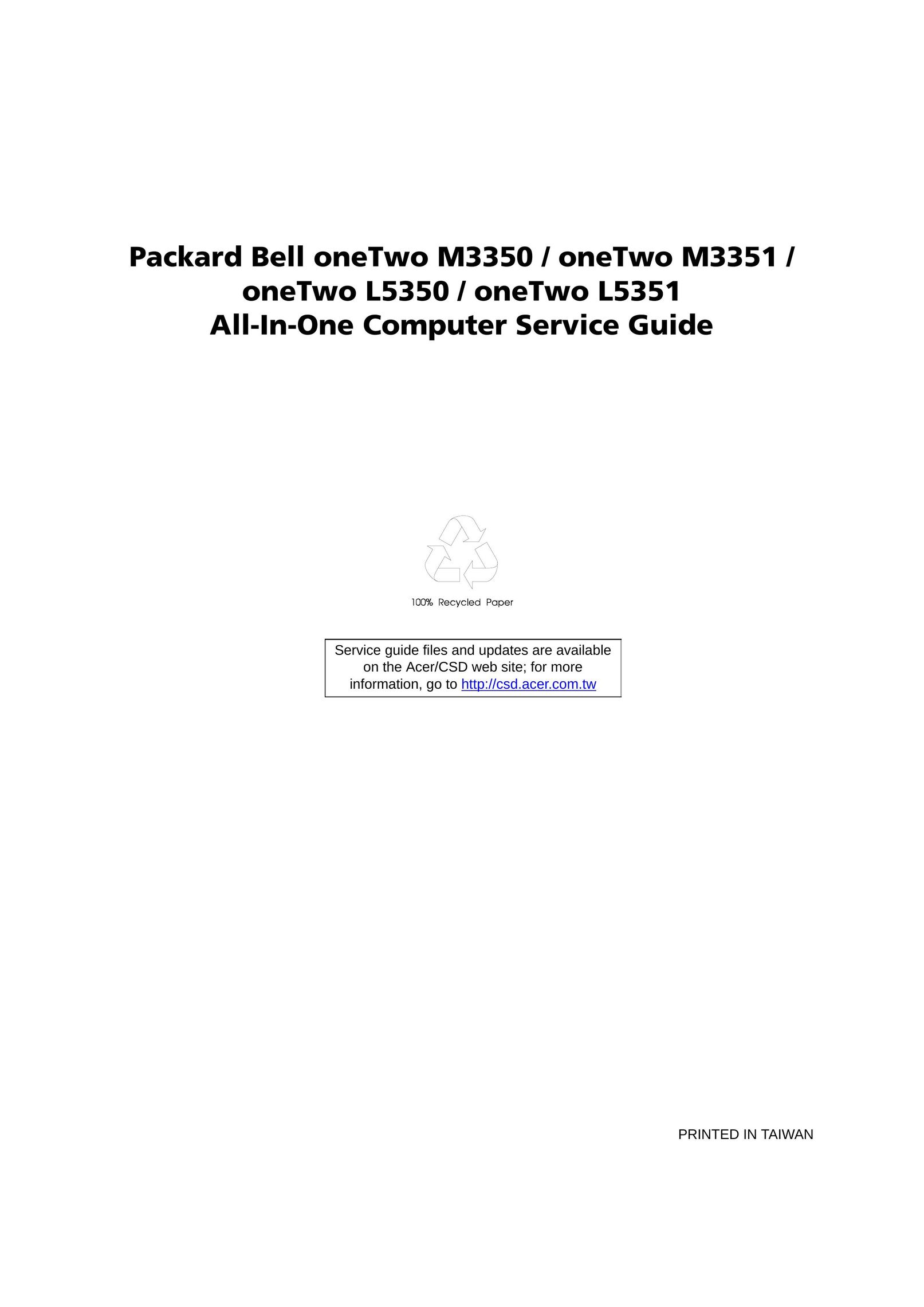 Packard Bell M3350 Personal Computer User Manual