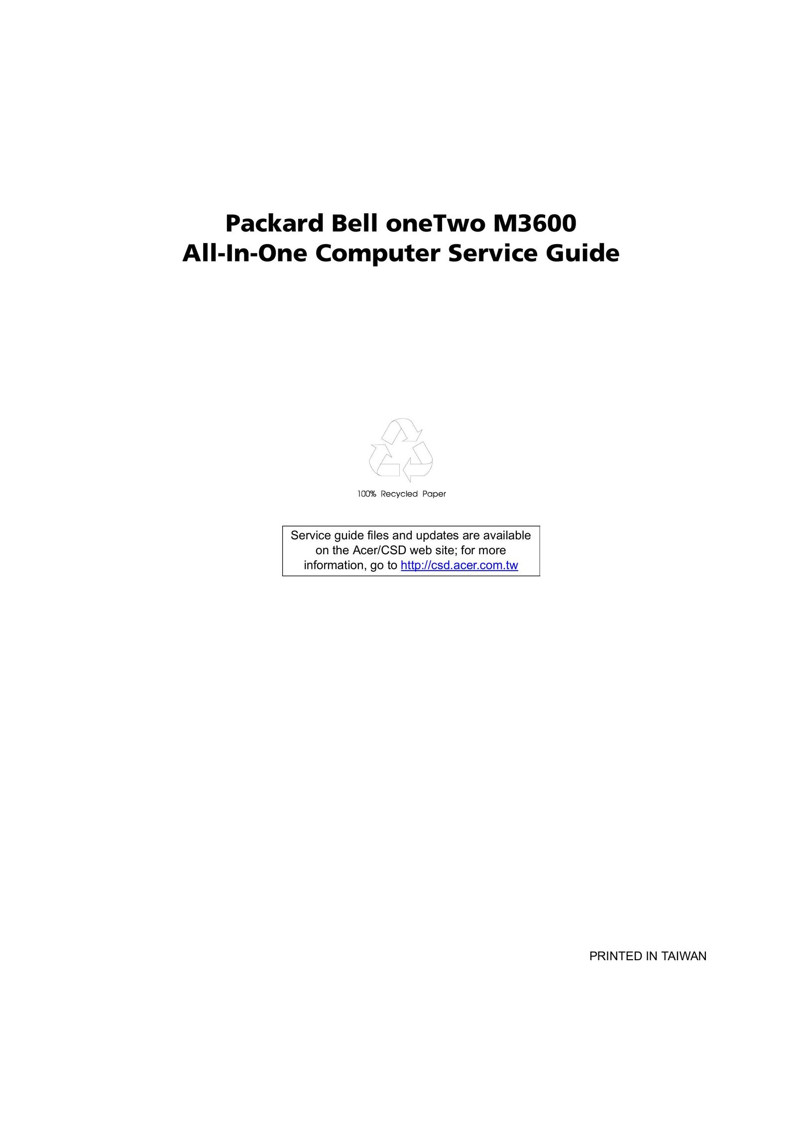 Packard Bell M3600 Personal Computer User Manual