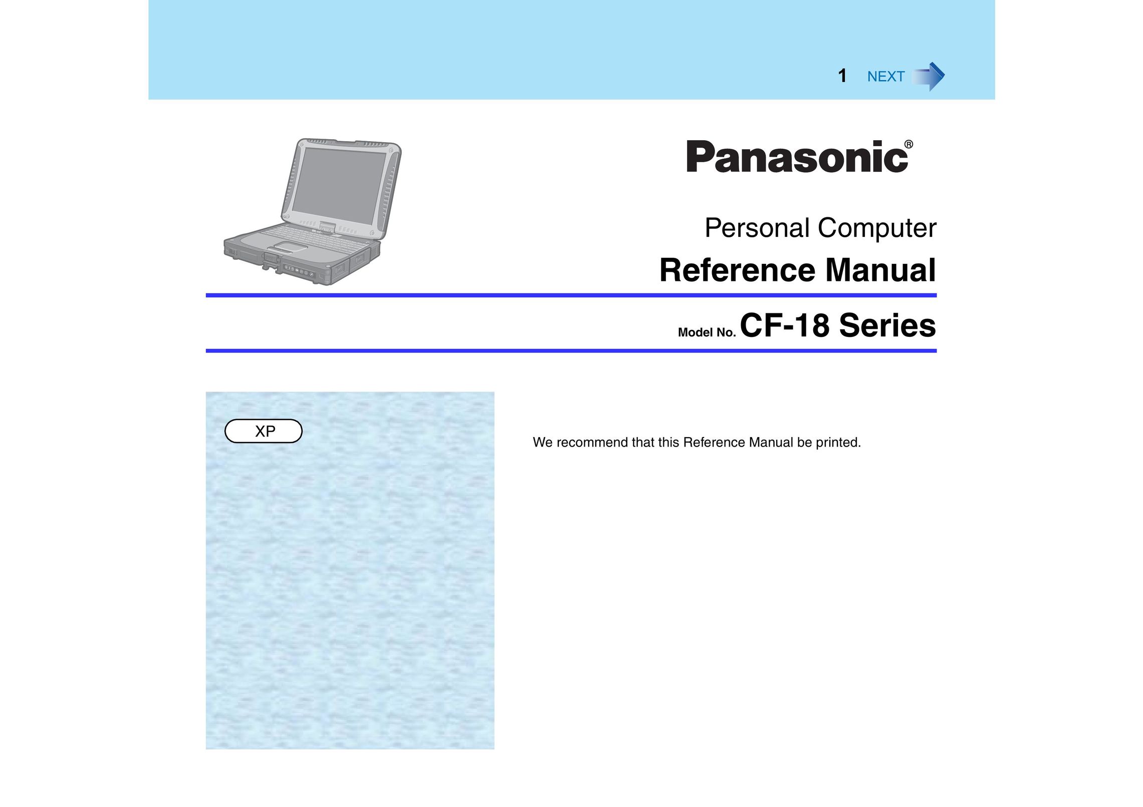 Panasonic CF-18 Personal Computer User Manual
