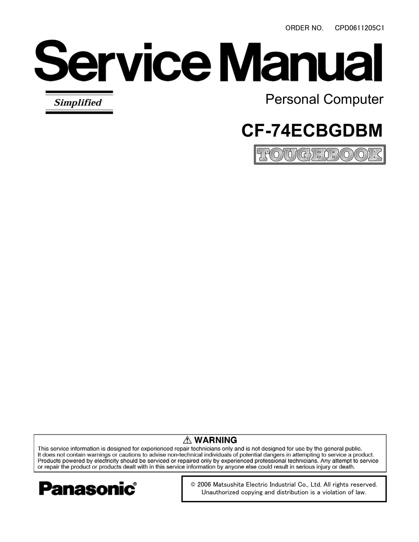 Panasonic CF-74ECBGDBM Personal Computer User Manual