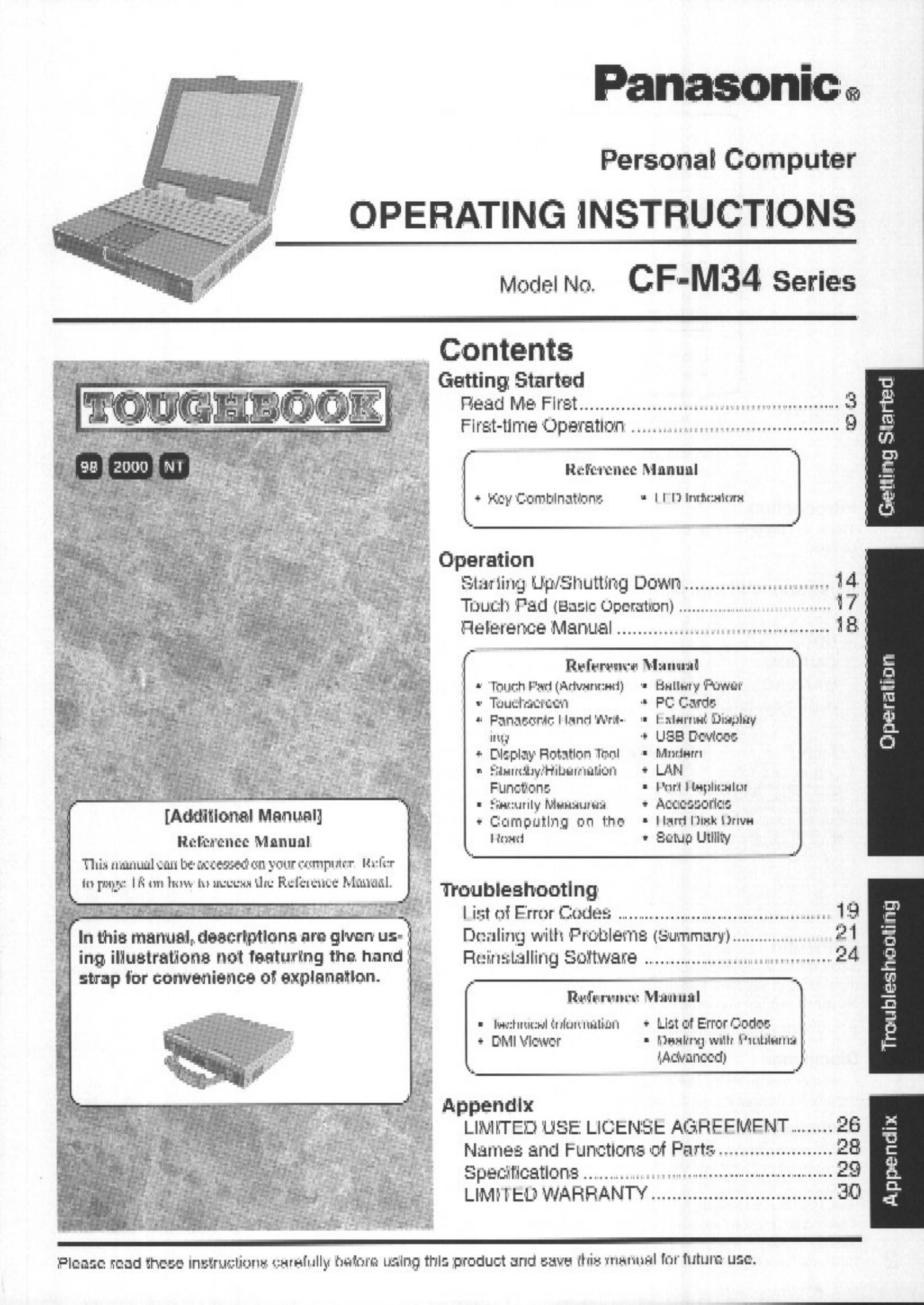 Panasonic CF-M34 series Personal Computer User Manual
