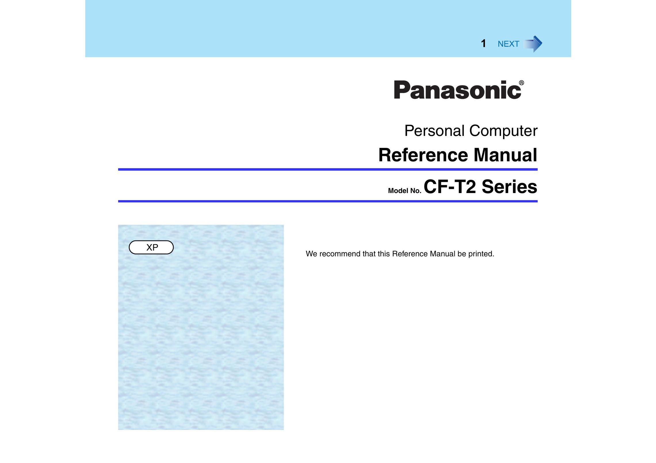 Panasonic CF-T2 Series Personal Computer User Manual