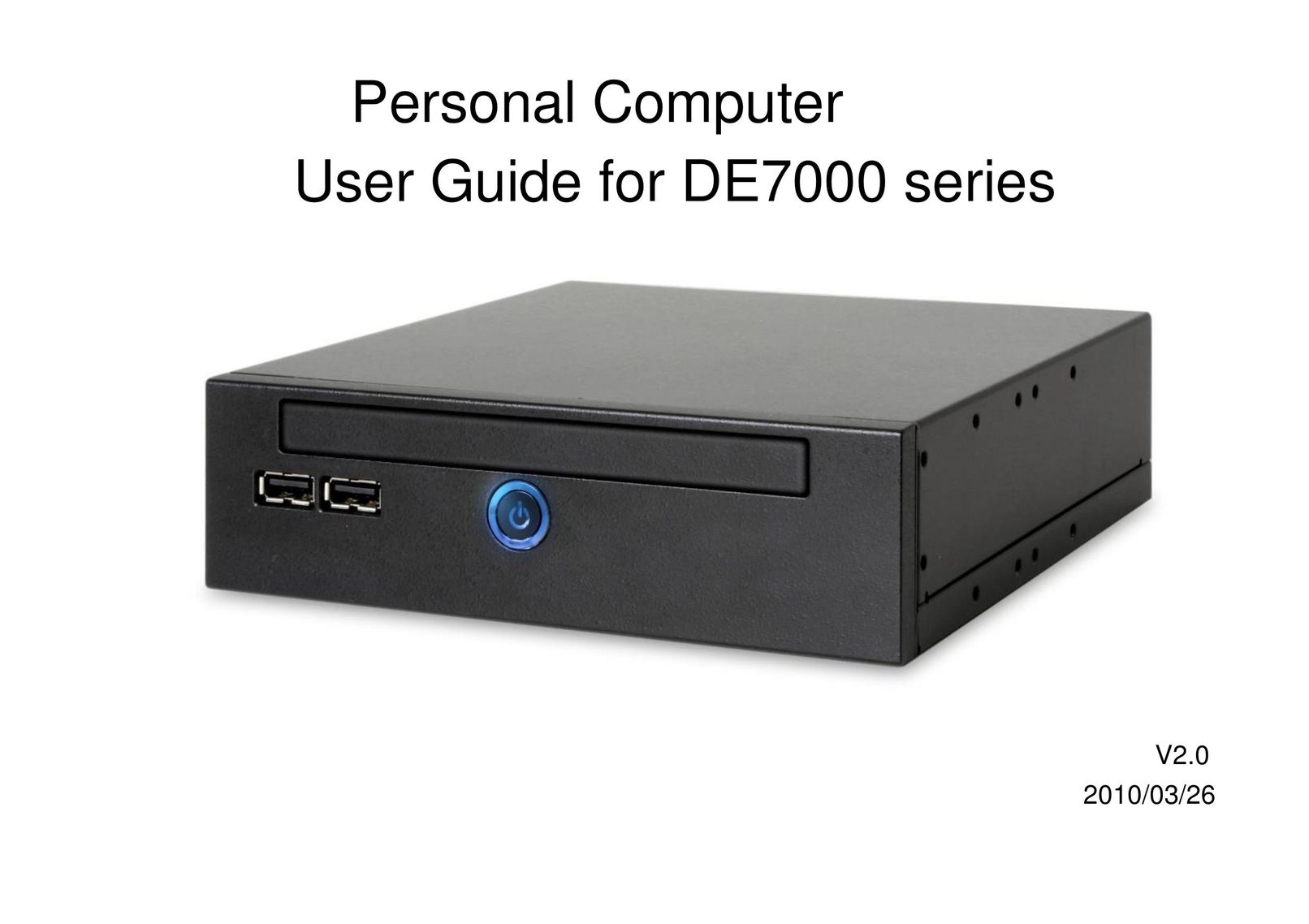 Panasonic DE7000 Personal Computer User Manual