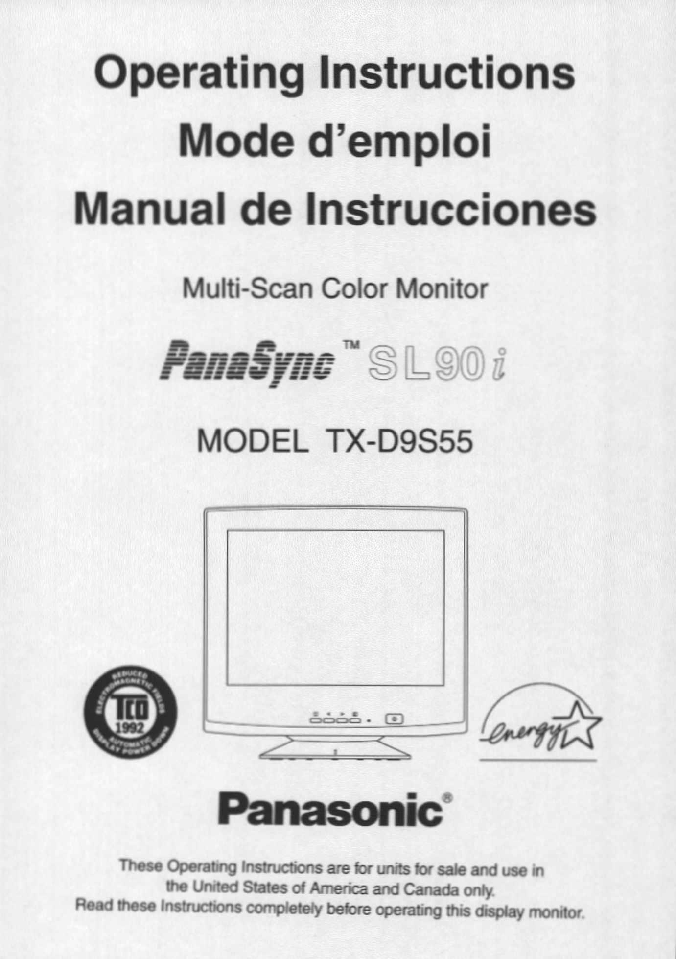 Panasonic TX-D9S55 Personal Computer User Manual
