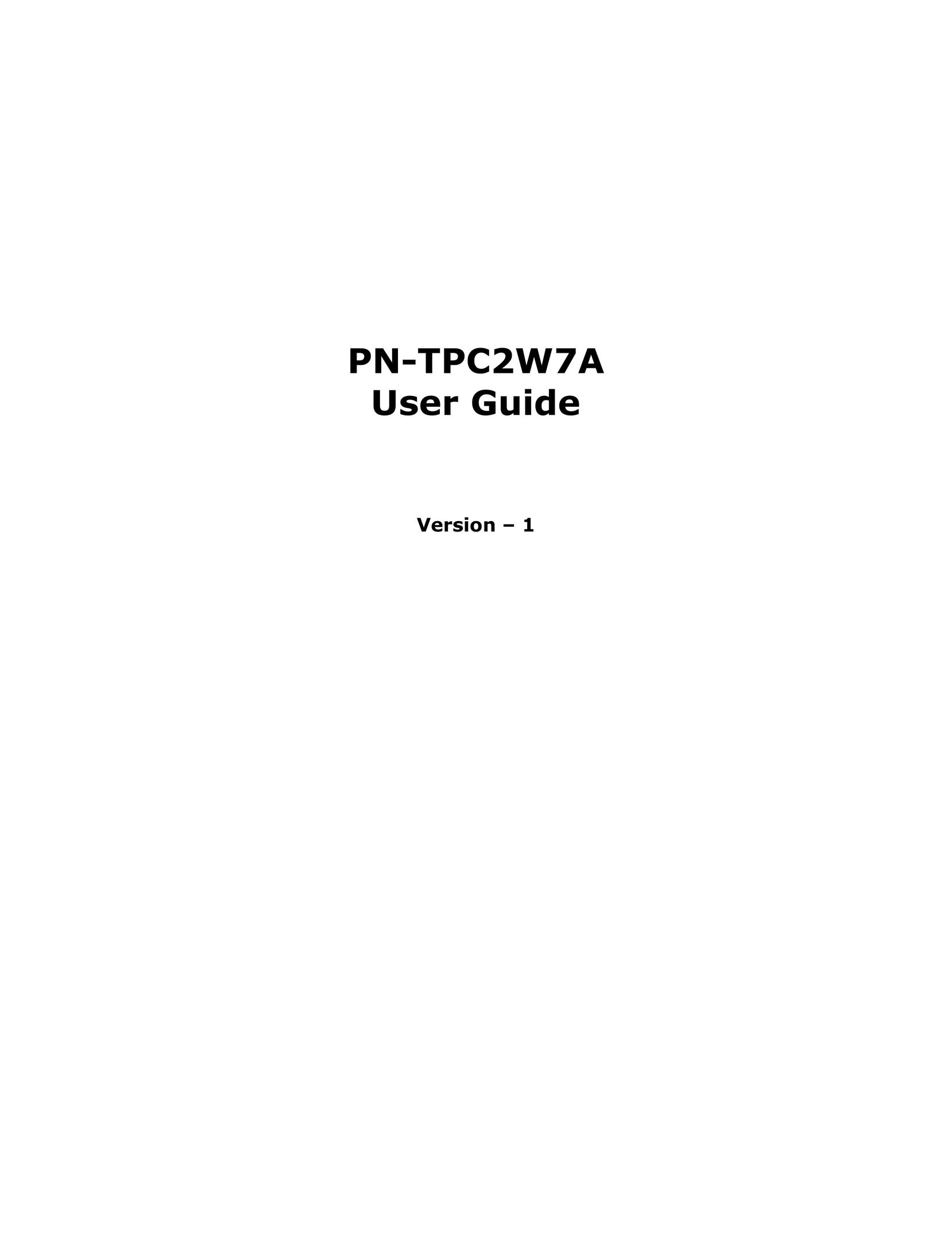 Sharp PN-TPC2W7A Personal Computer User Manual