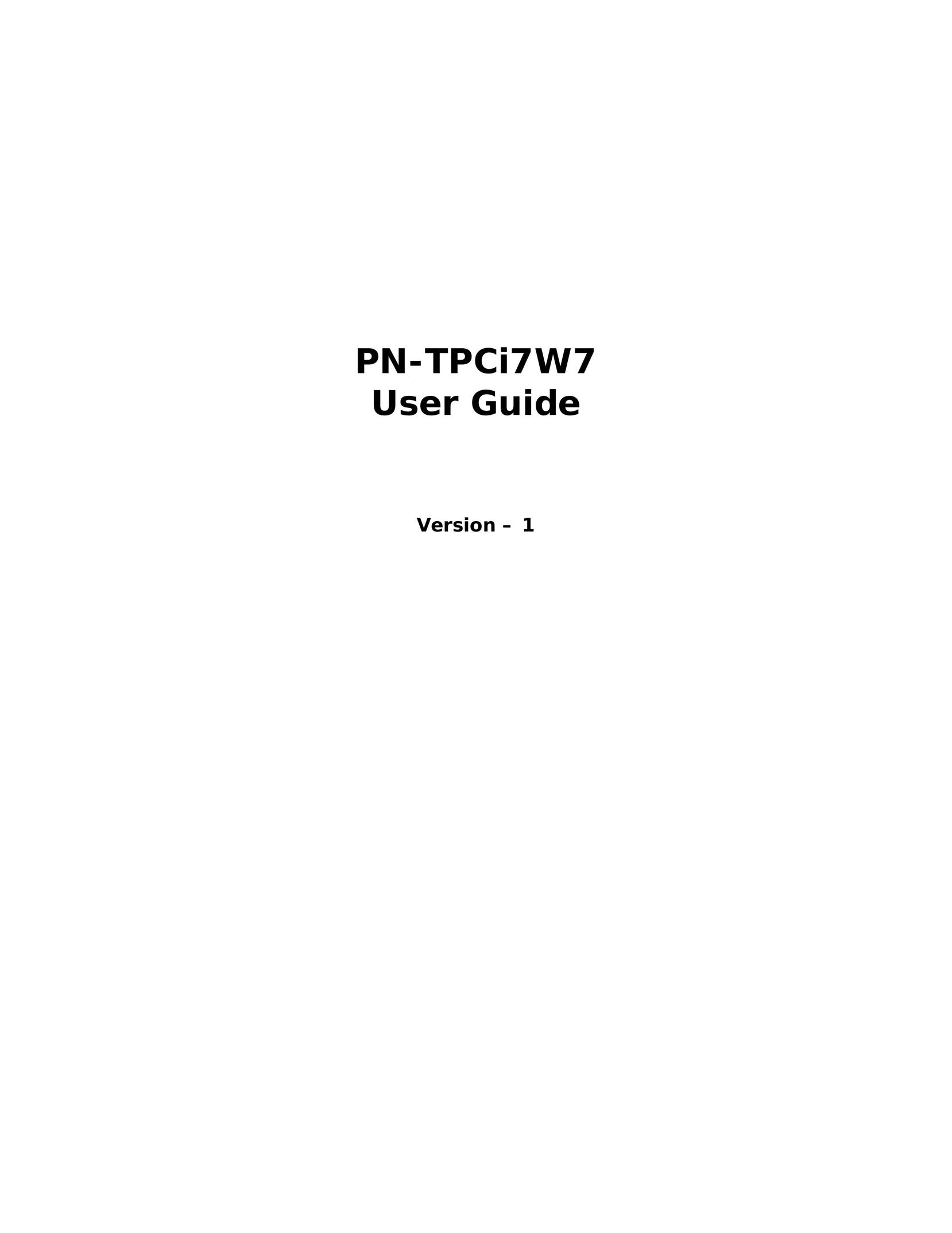 Sharp PN-TPCi7W7 Personal Computer User Manual