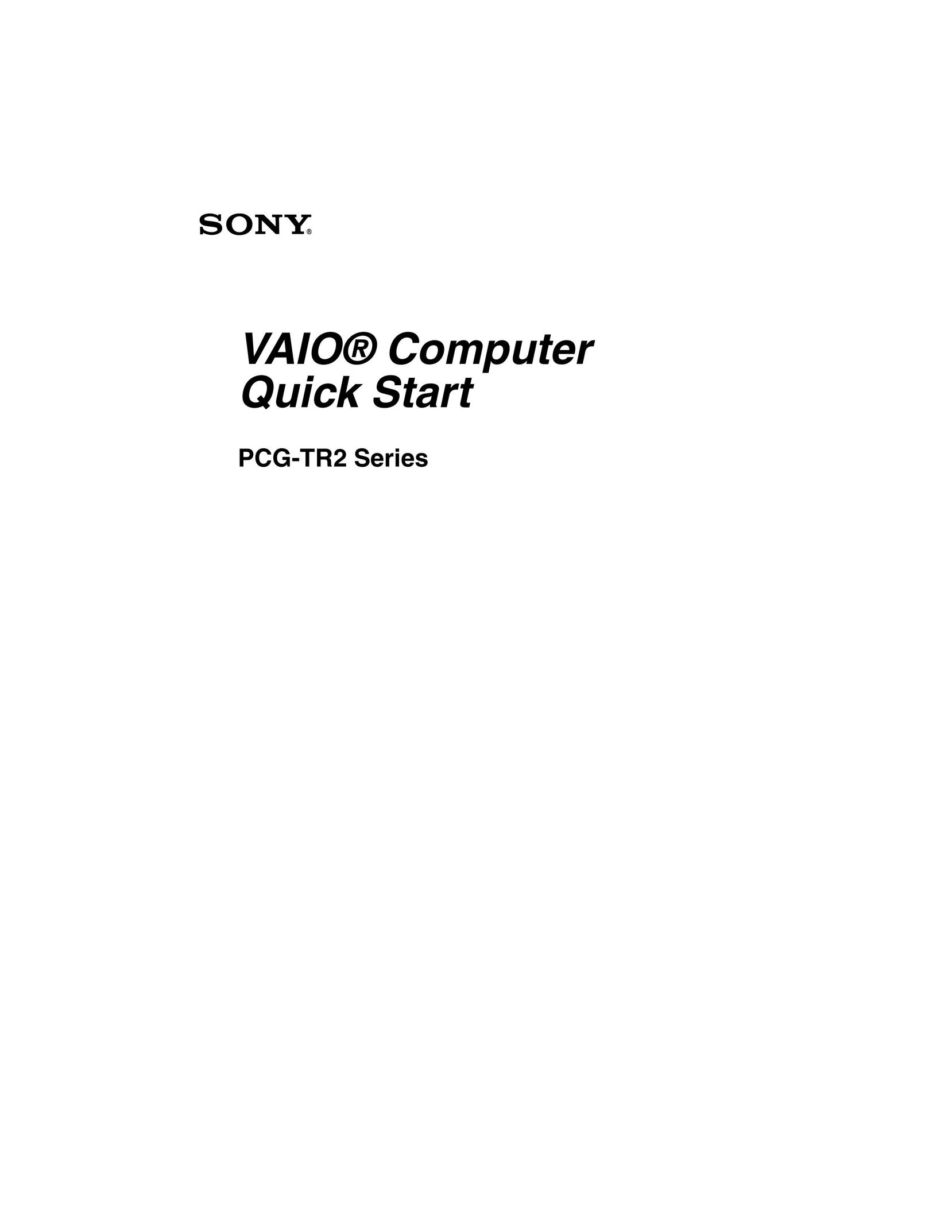 Sony PCG-TR2 Personal Computer User Manual