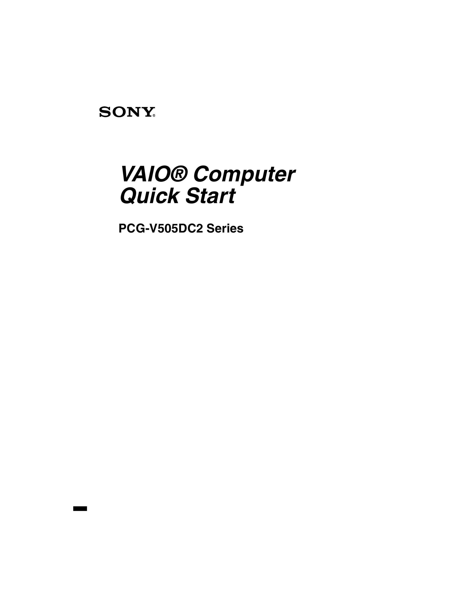 Sony PCG-V505DC2 Personal Computer User Manual