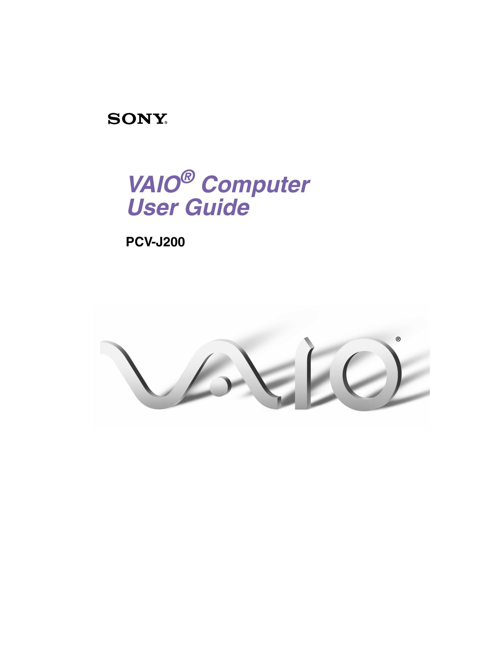 Sony PCV-J200 Personal Computer User Manual