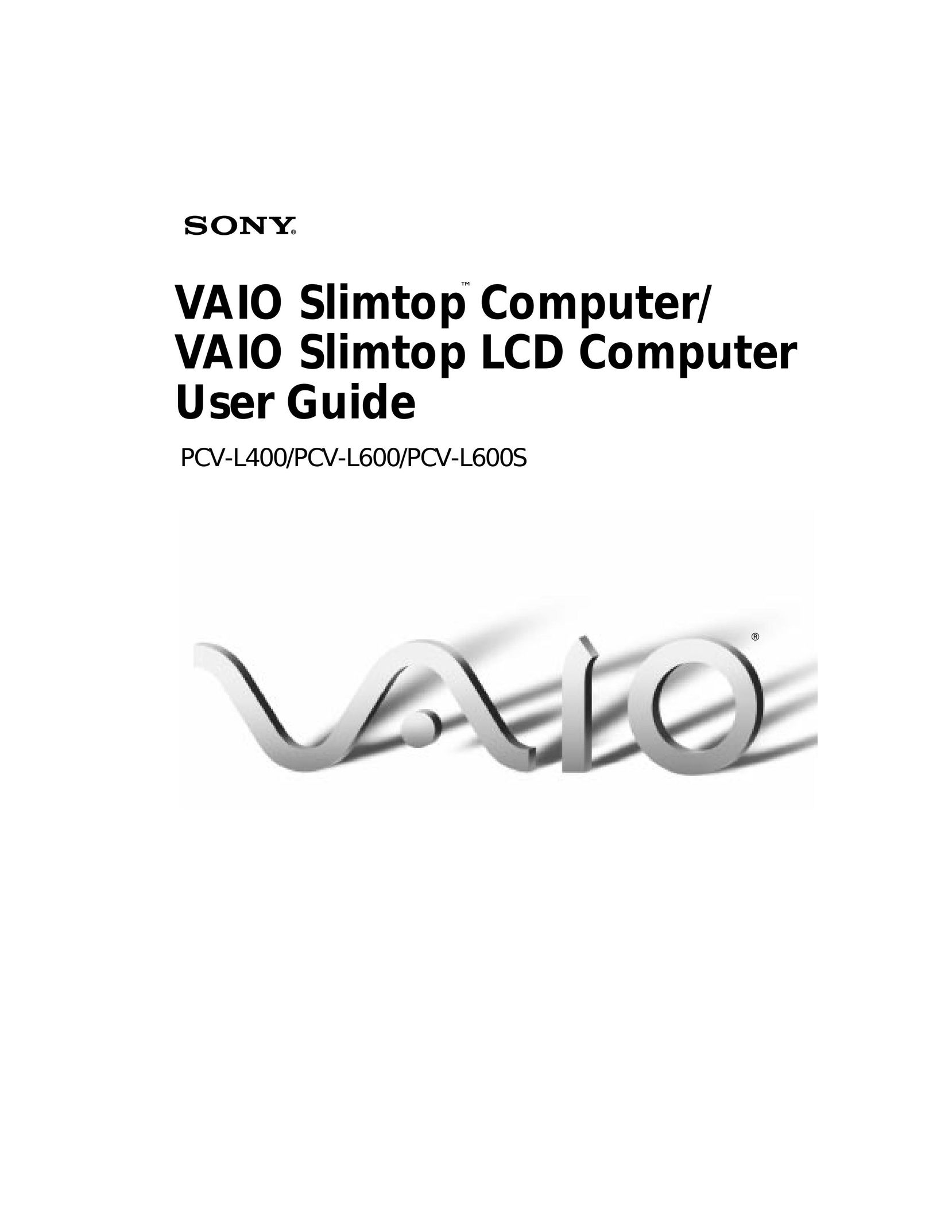 Sony PCV-L600 Personal Computer User Manual
