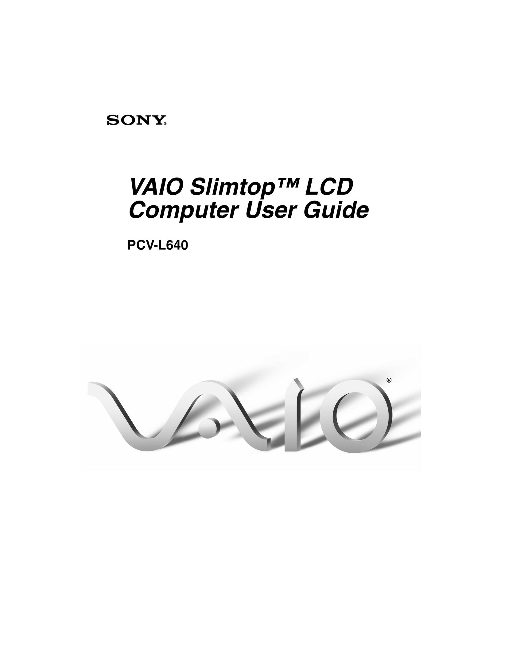 Sony PCV-L640 Personal Computer User Manual