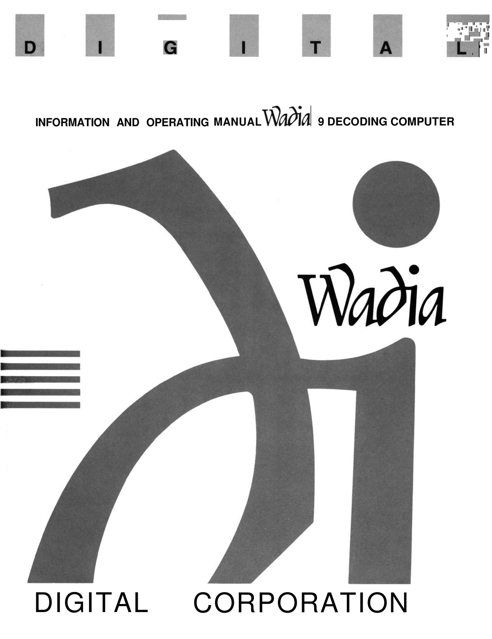 Wadia Digital DECODING COMPUTER Personal Computer User Manual