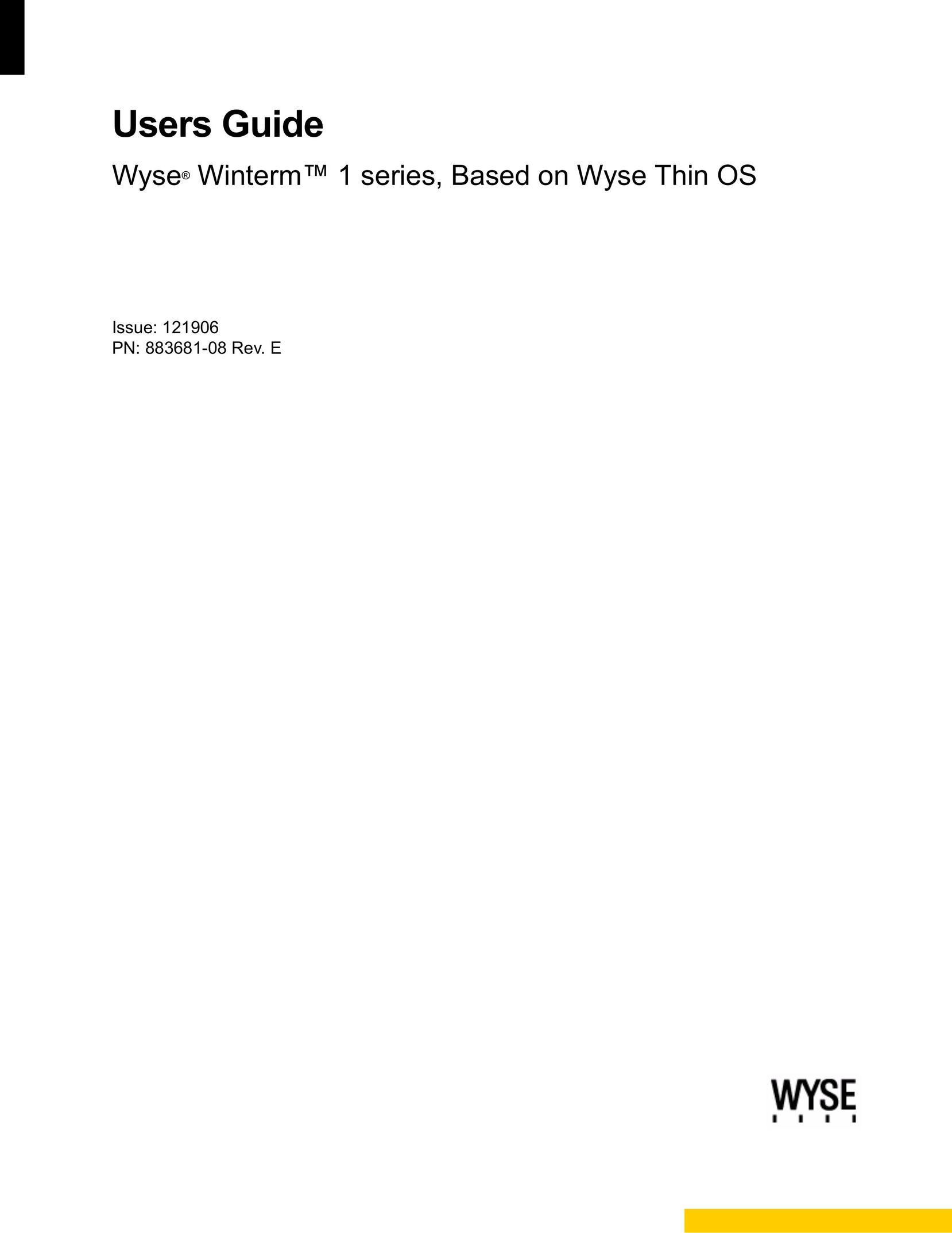 Wyse Technology 883681-08 Rev. E Personal Computer User Manual