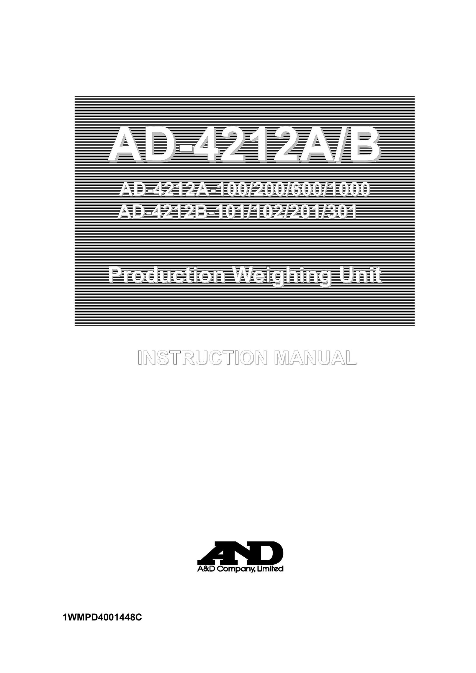 A&D AD-4212A-100/200/600/1000 Postal Equipment User Manual